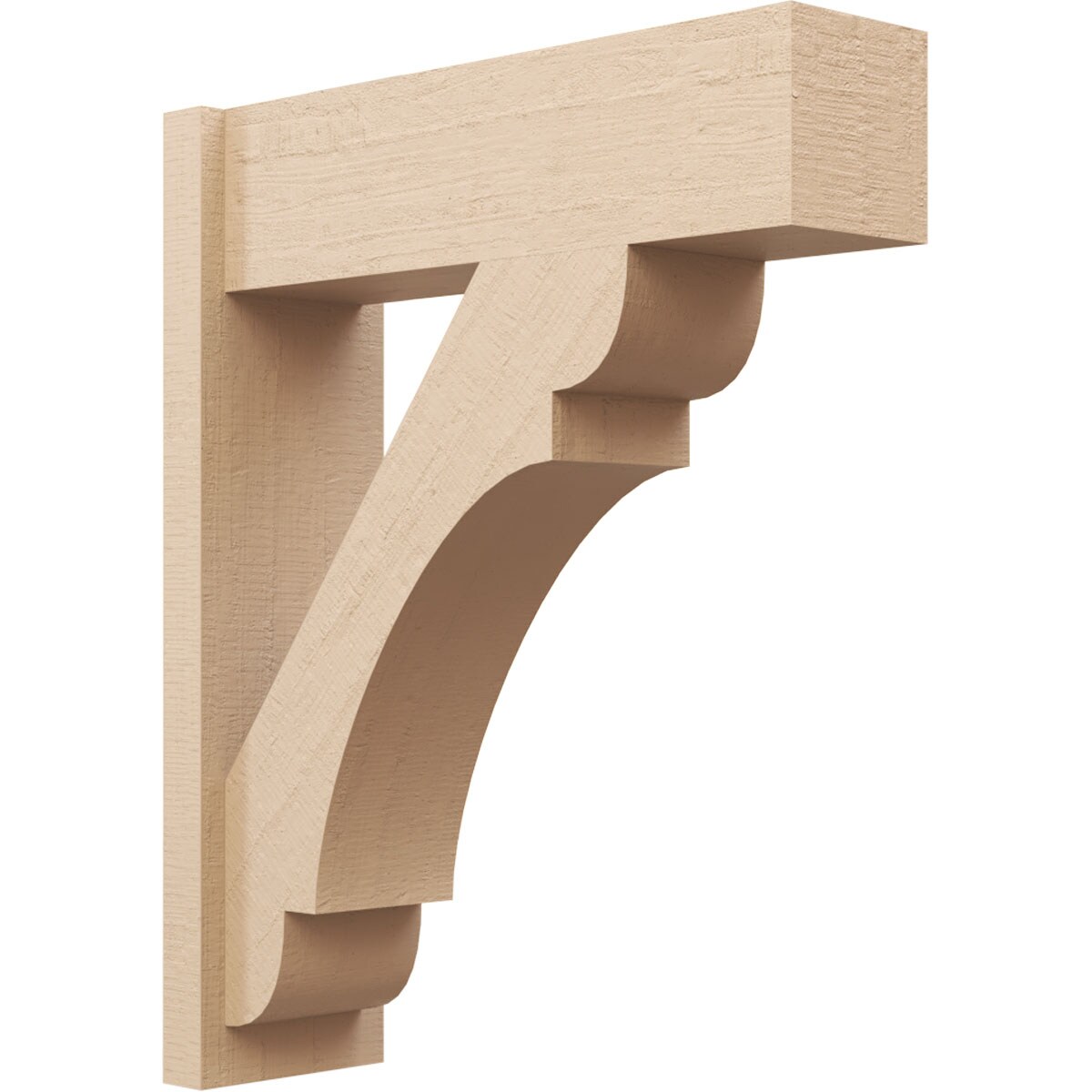 Ekena Millwork 2136312 Timberthane Rough Cedar Faux Wood Olympic Block Outlooker 8-in W x 26-in D x 32-in H Primed Tan