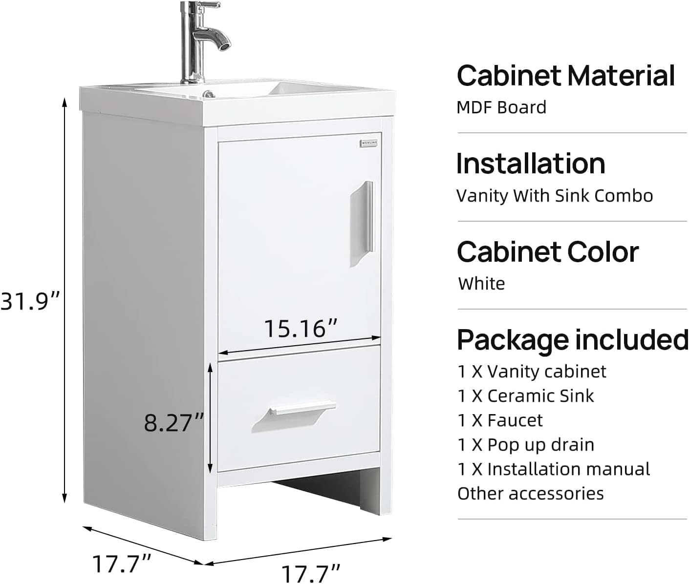 WONLINE USBR4009 Bath-Vanity-Combo - View #9