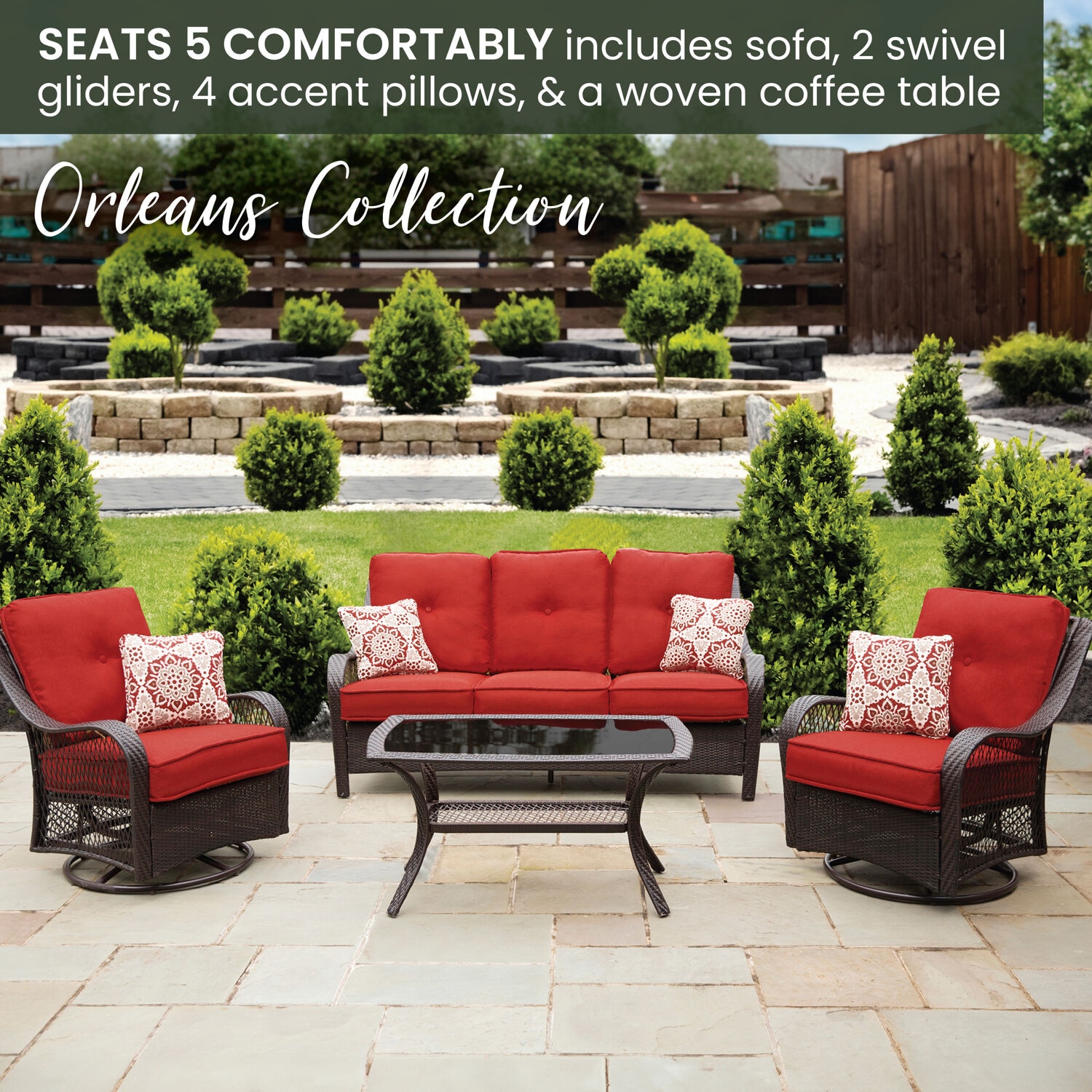 Hanover ORLEANS4PCSW-B-BRY Patio-Conversation-Sets - View #12