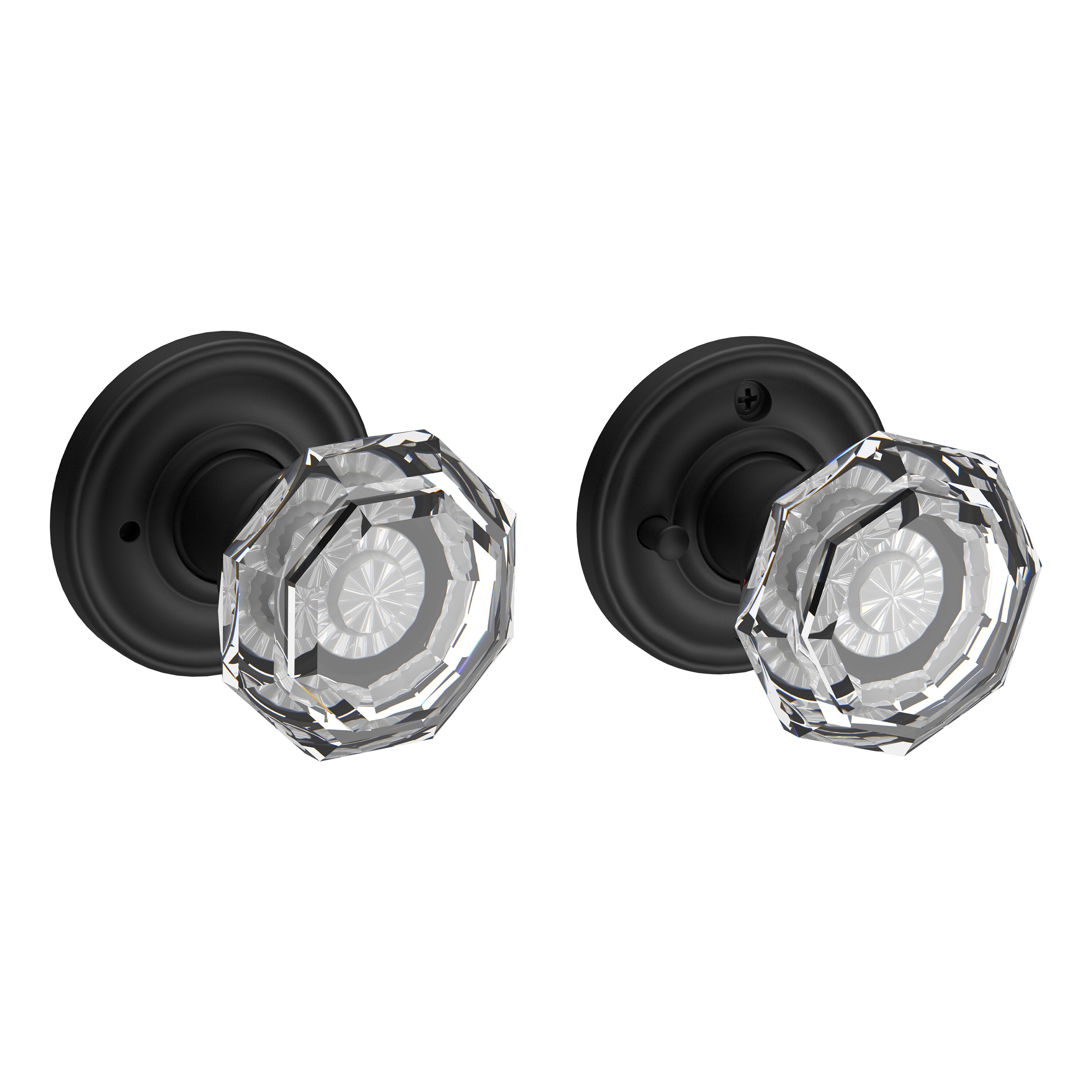 Baldwin PVCRYTRR190 Satin Black Interior Bed/Bath Privacy Door Knob