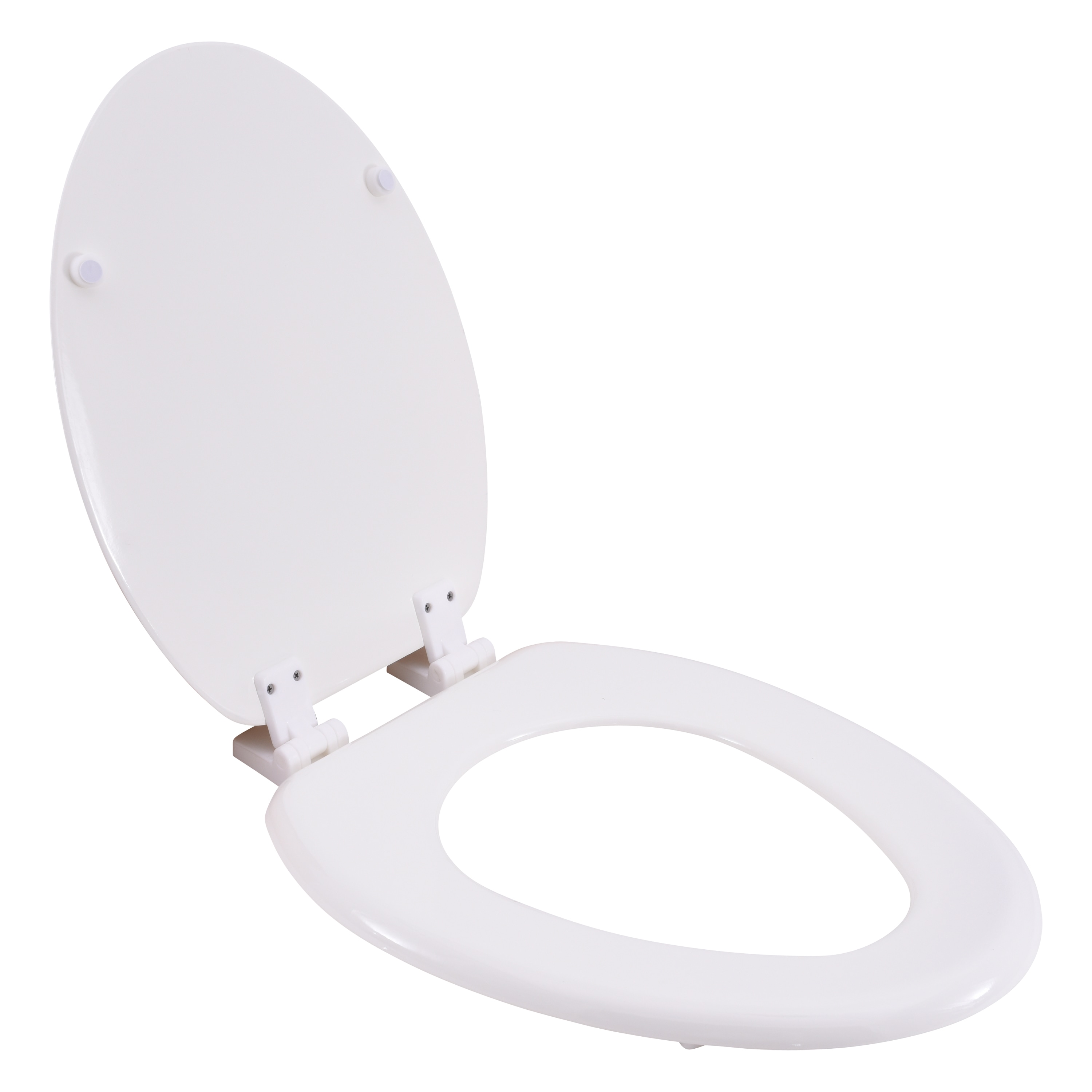 EZ-FLO 65907 Wood White Elongated Toilet Seat