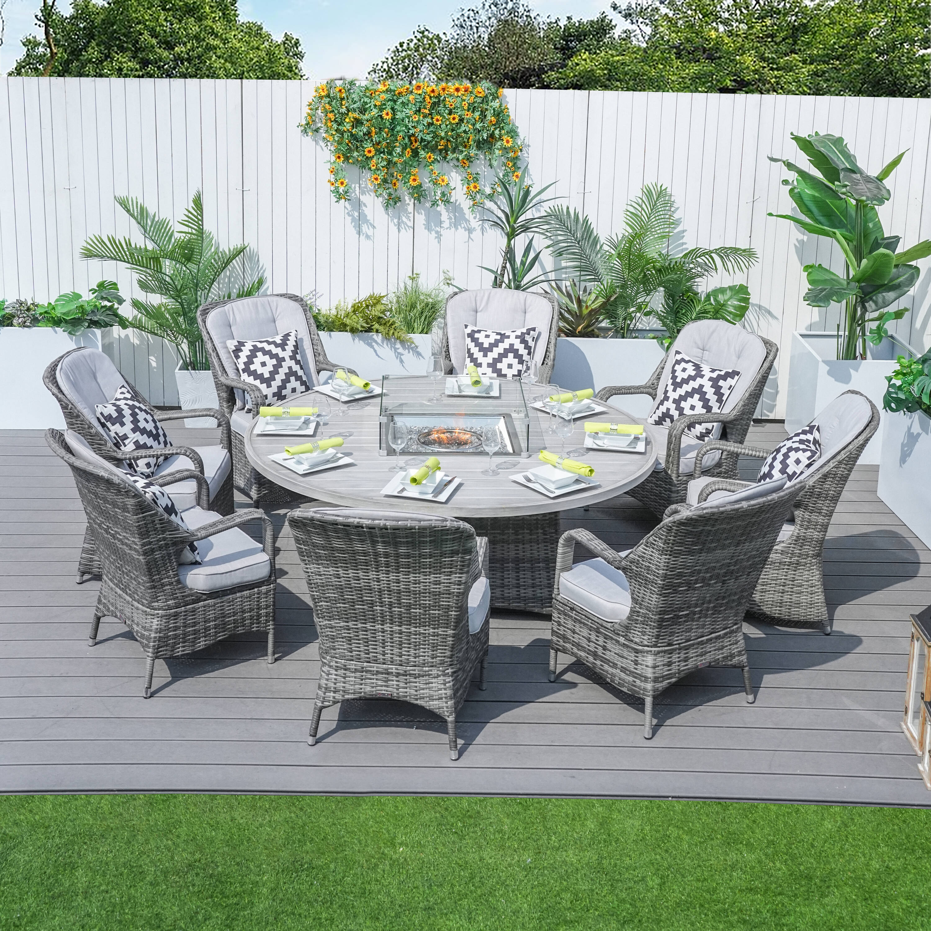 Direct Wicker DWG-1108A-GR Patio-Dining-Sets - View #2