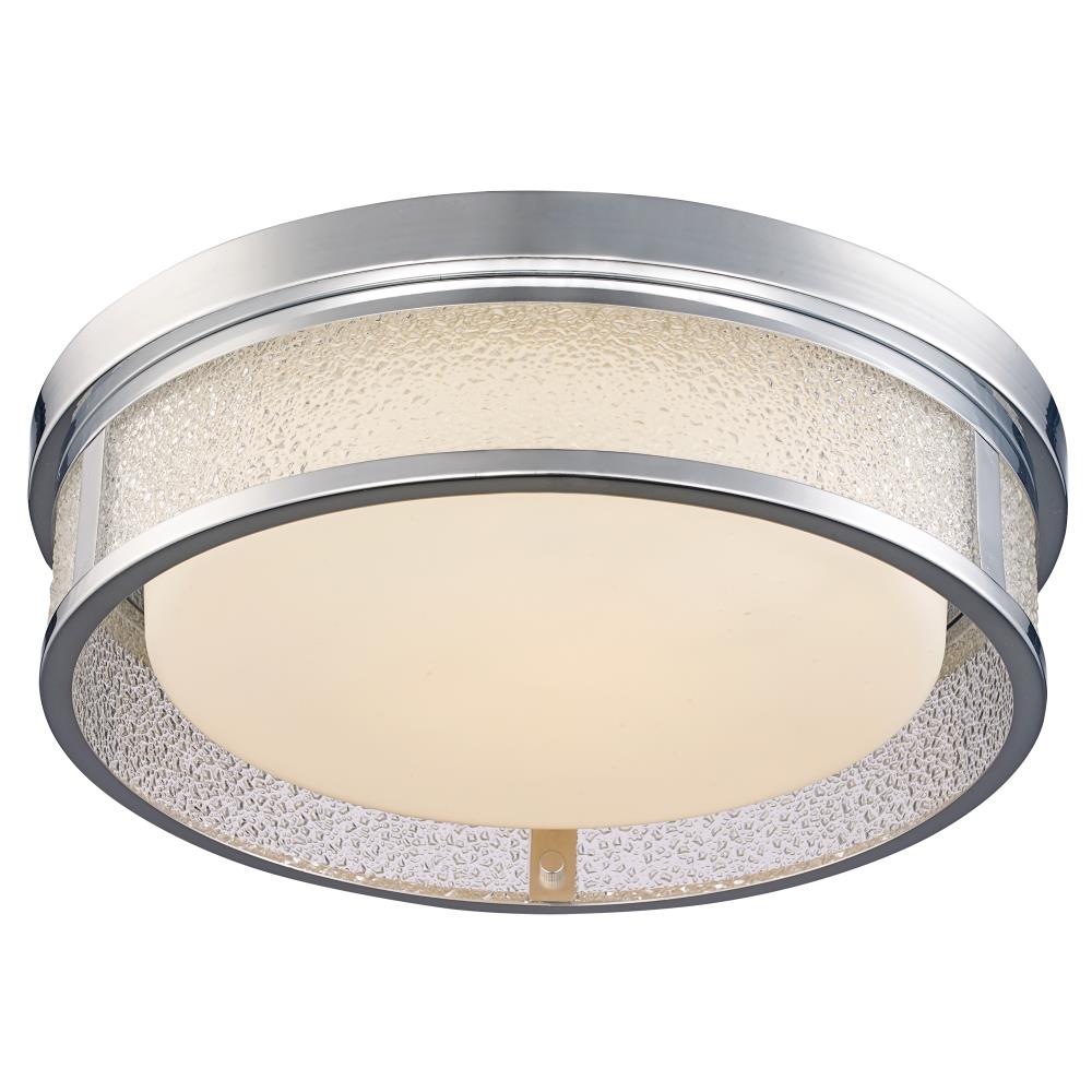 Lucid Lighting LED-30085 PC 1 -Light 15-in Polished Chrome Flush Mount Light