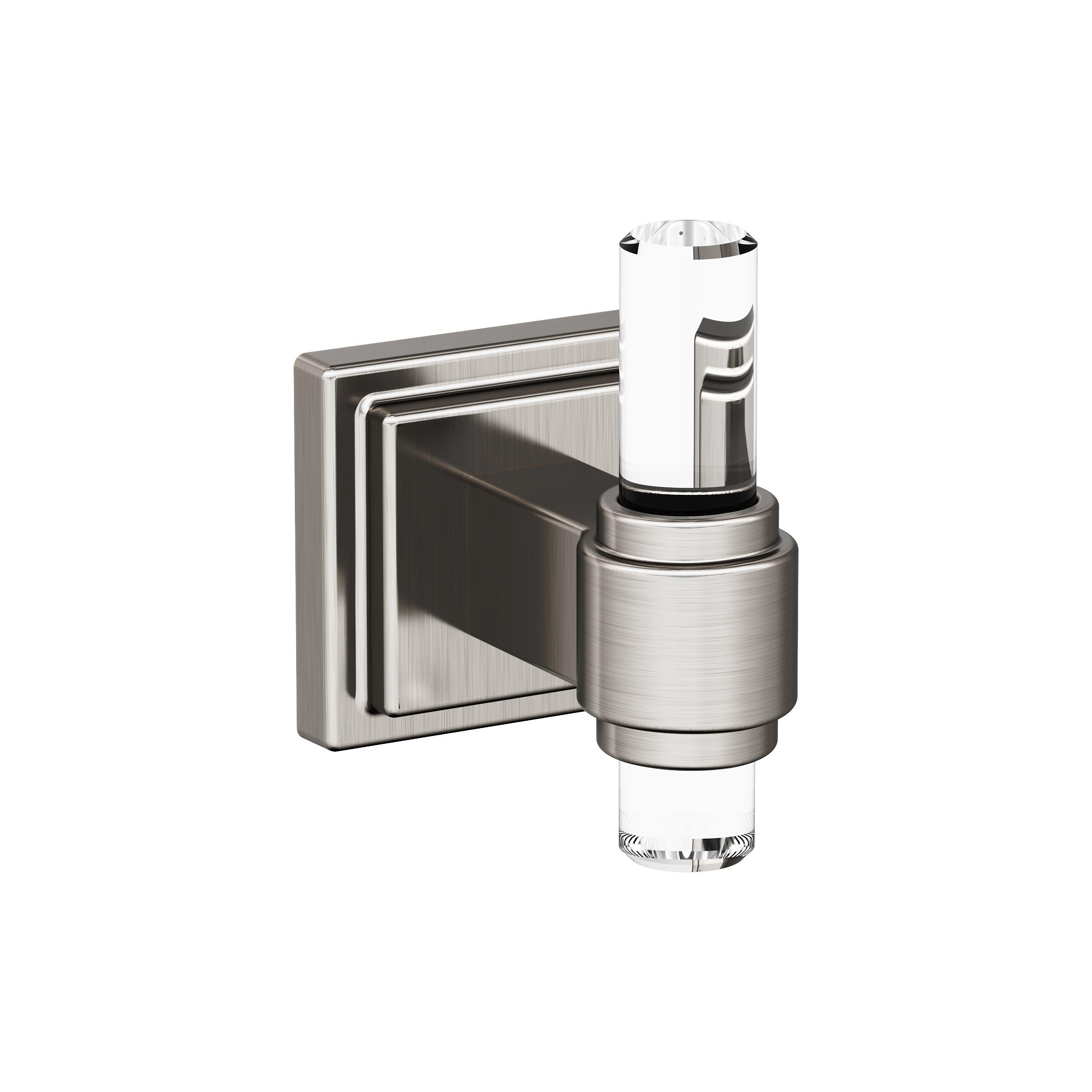 Amerock BH36060CG10 Glacio Clear/Brushed Nickel Single -Hook Wall mount Towel Hook