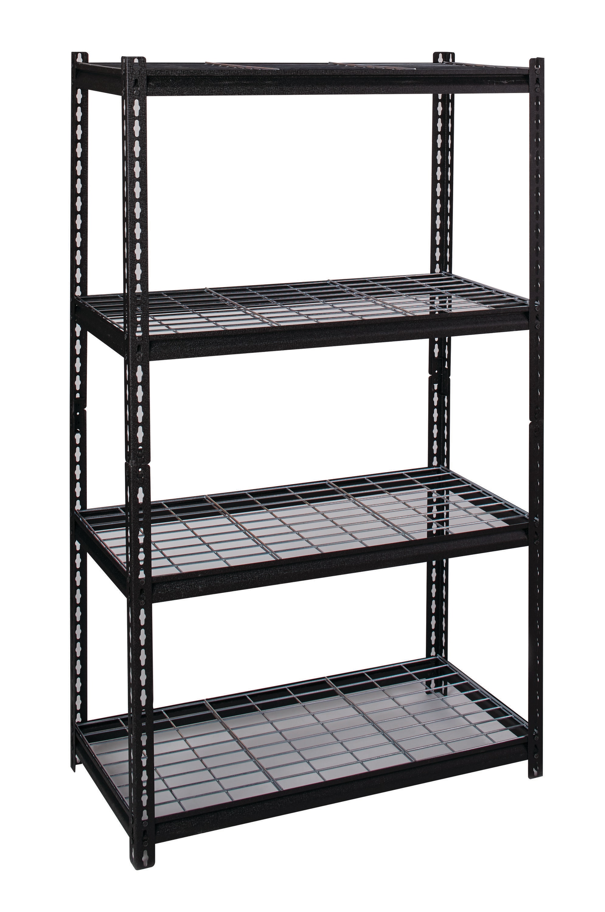 Iron Horse 22129 4 -Tier Heavy Duty Black Steel Utility shelving unit ( 36-in W x 18-in D x 60-in H )