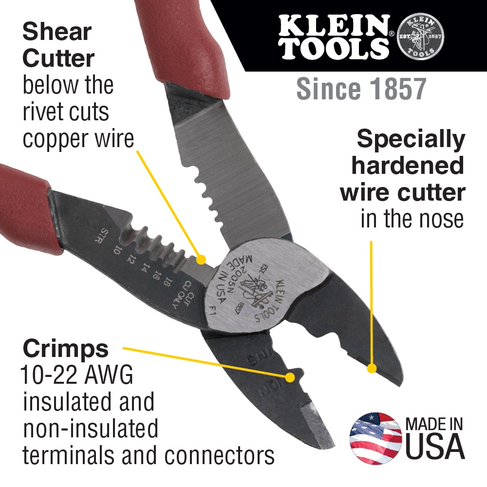 Klein Tools Ratcheting Crimper, 10-22 AWG - Insulated Terminals