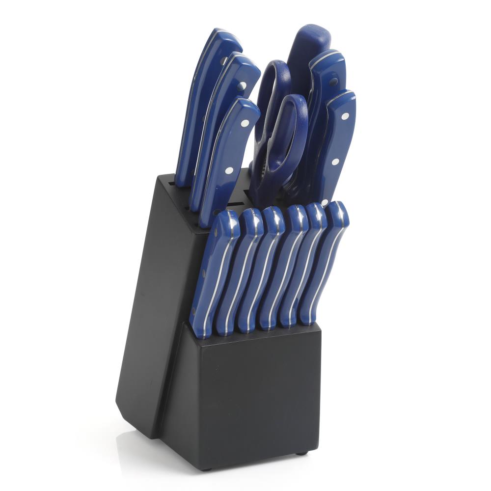 Kenmore Kane Stainless Steel Cutlery Set, 14-Piece, Glacier Blue