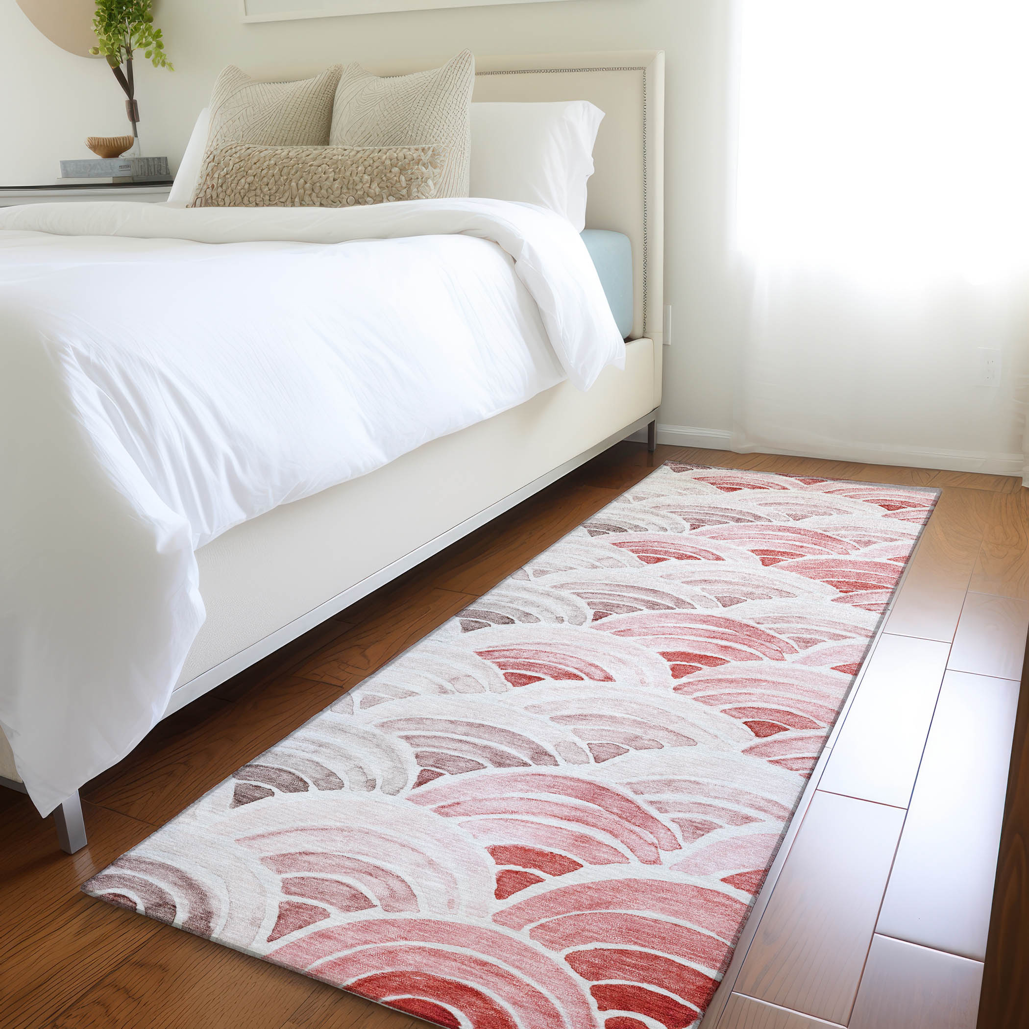 Addison Rugs AMF184RE2X8 Mayfield AMF184RE 2 x 7 (ft) Loomed Polyester Red Rectangular Indoor Geometric Machine washable Area rug