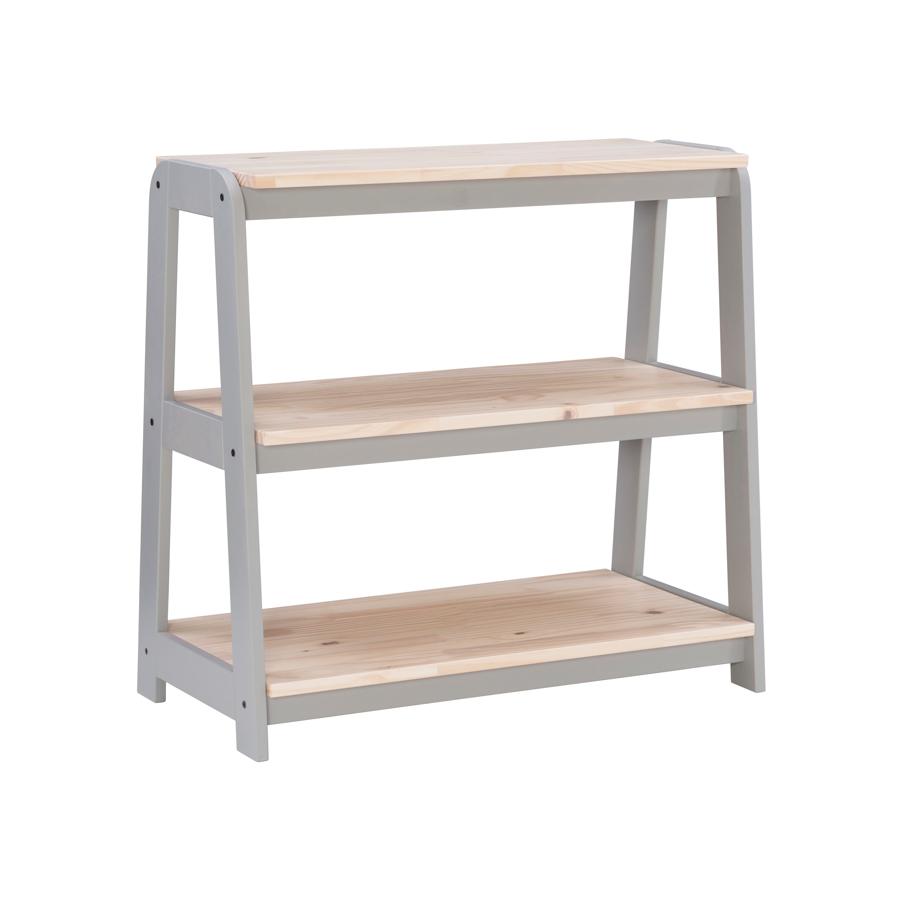 Linon BK228GRY01U Harwich Gray/Natural Wood 3-Shelf Modular Bookcase (31.5-in W x 30-in H x 15.75-in D)