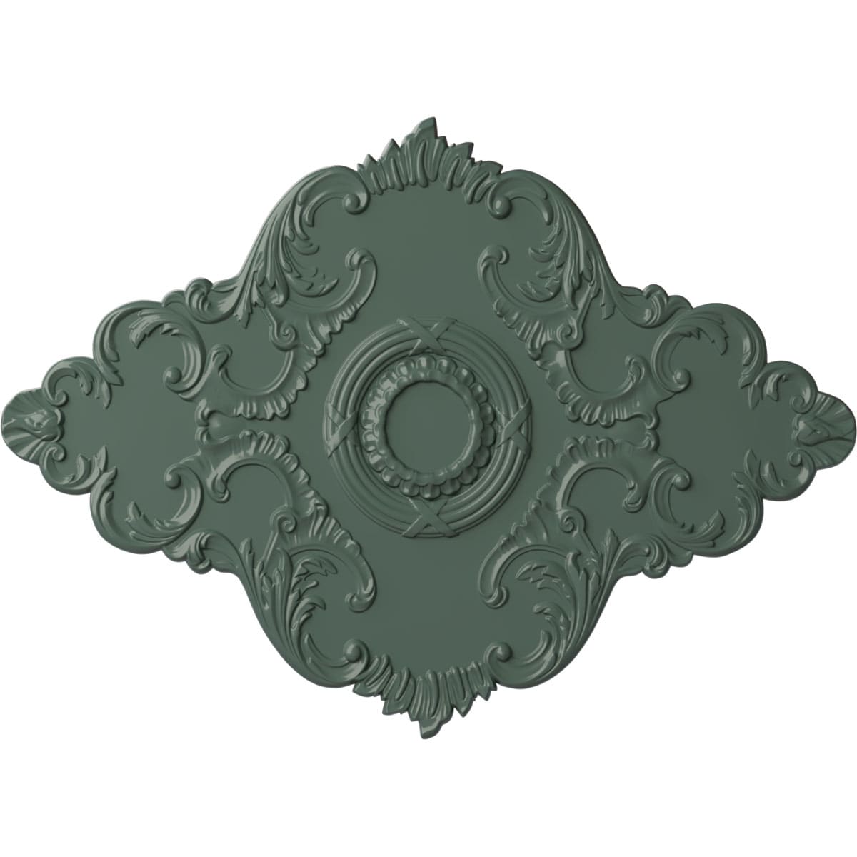 Ekena Millwork CM67PECBF Piedmont 70-in W x 50-in L Painted Cloud Burst Polyurethane Whole Ceiling Medallion