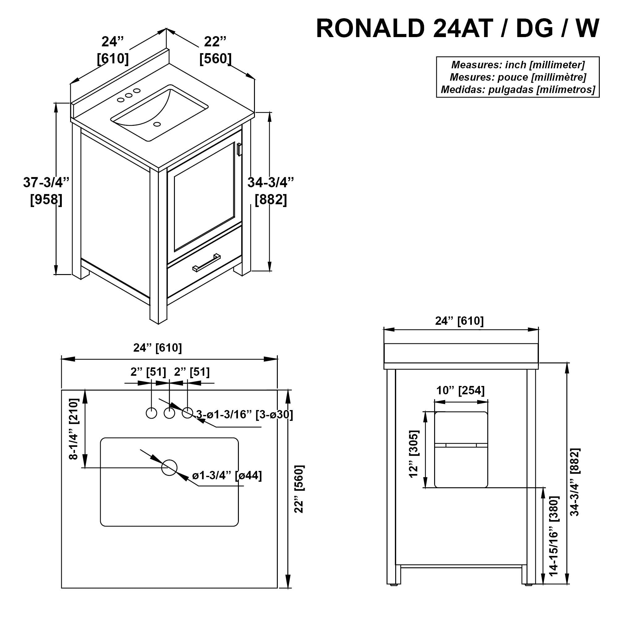 allen + roth RONALD-24AT Bath-Vanity-Combo - View #18