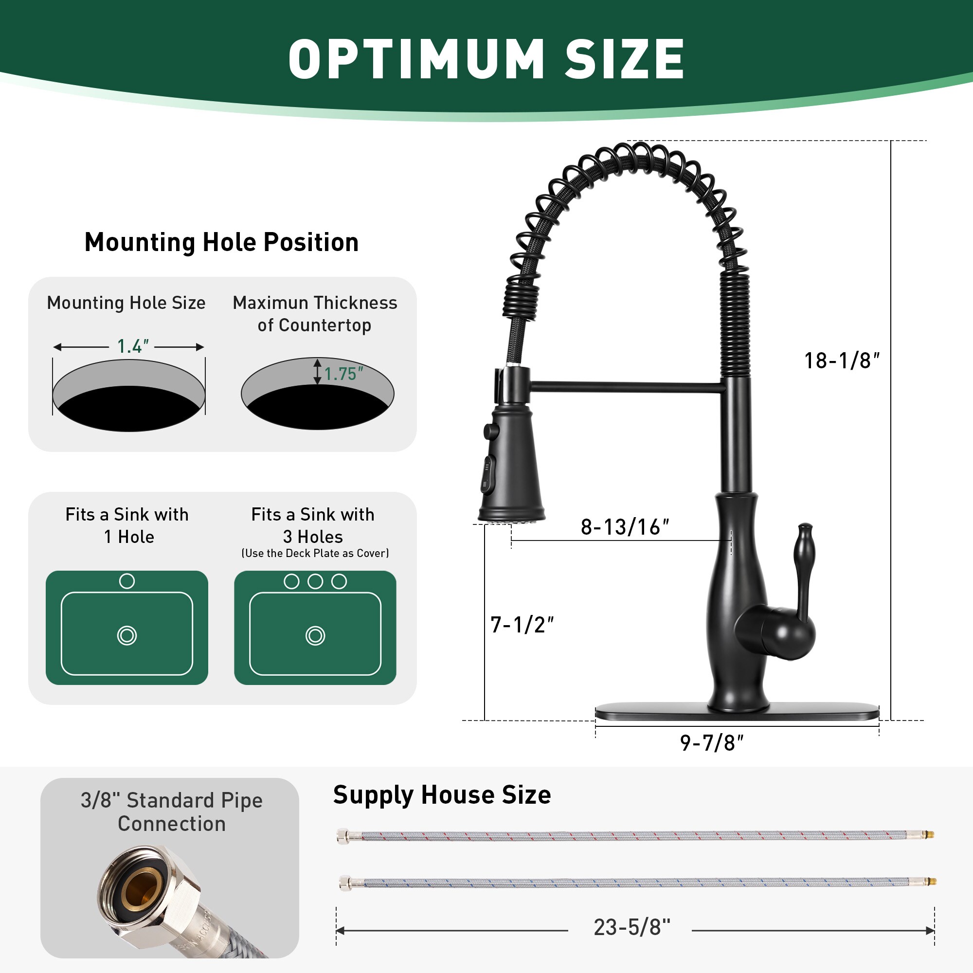 Nauxus NX-SS77322-BK Kitchen-Faucets - View #2