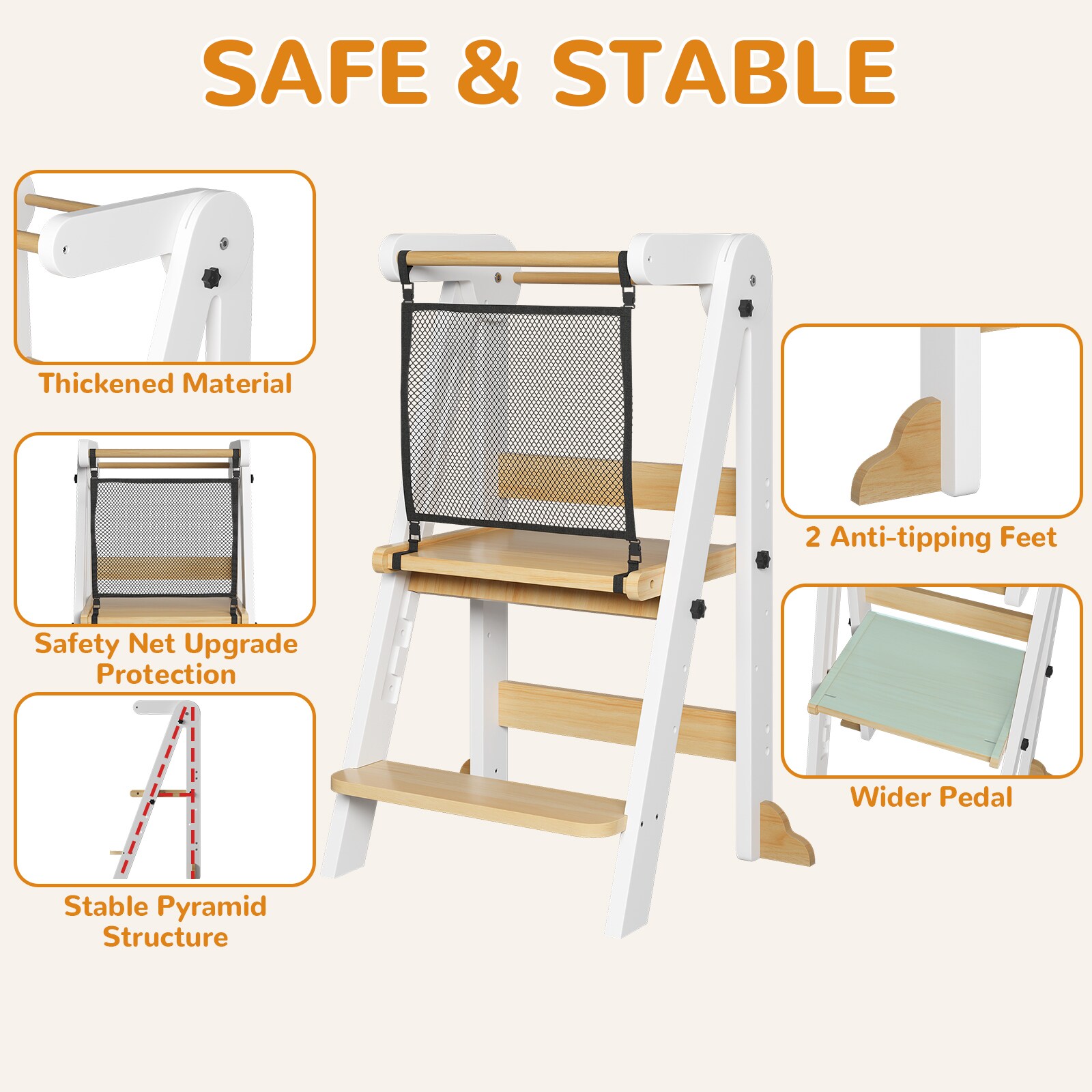 LOVMOR STEEP STOOL-WHITE Kids-Chairs - View #6
