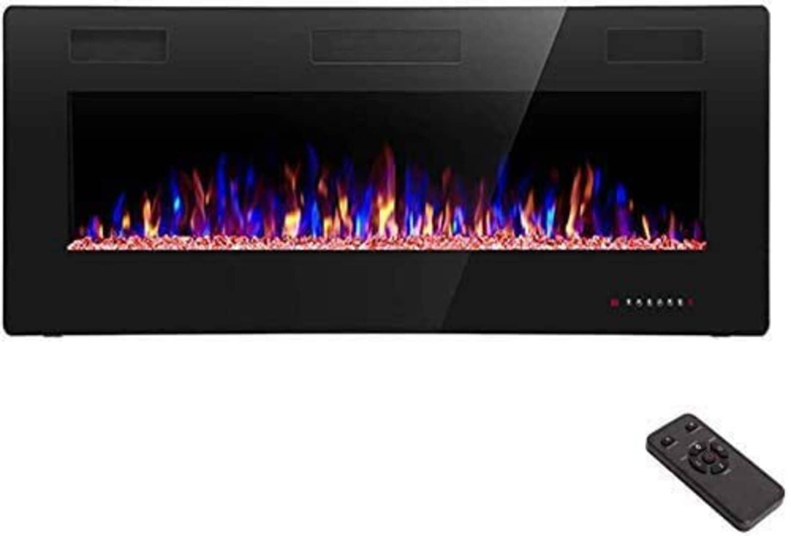 EdenDirect LW-842C3U 42-in W Black Wall mount LED Flat wall Electric Fireplace with Remote Control Included