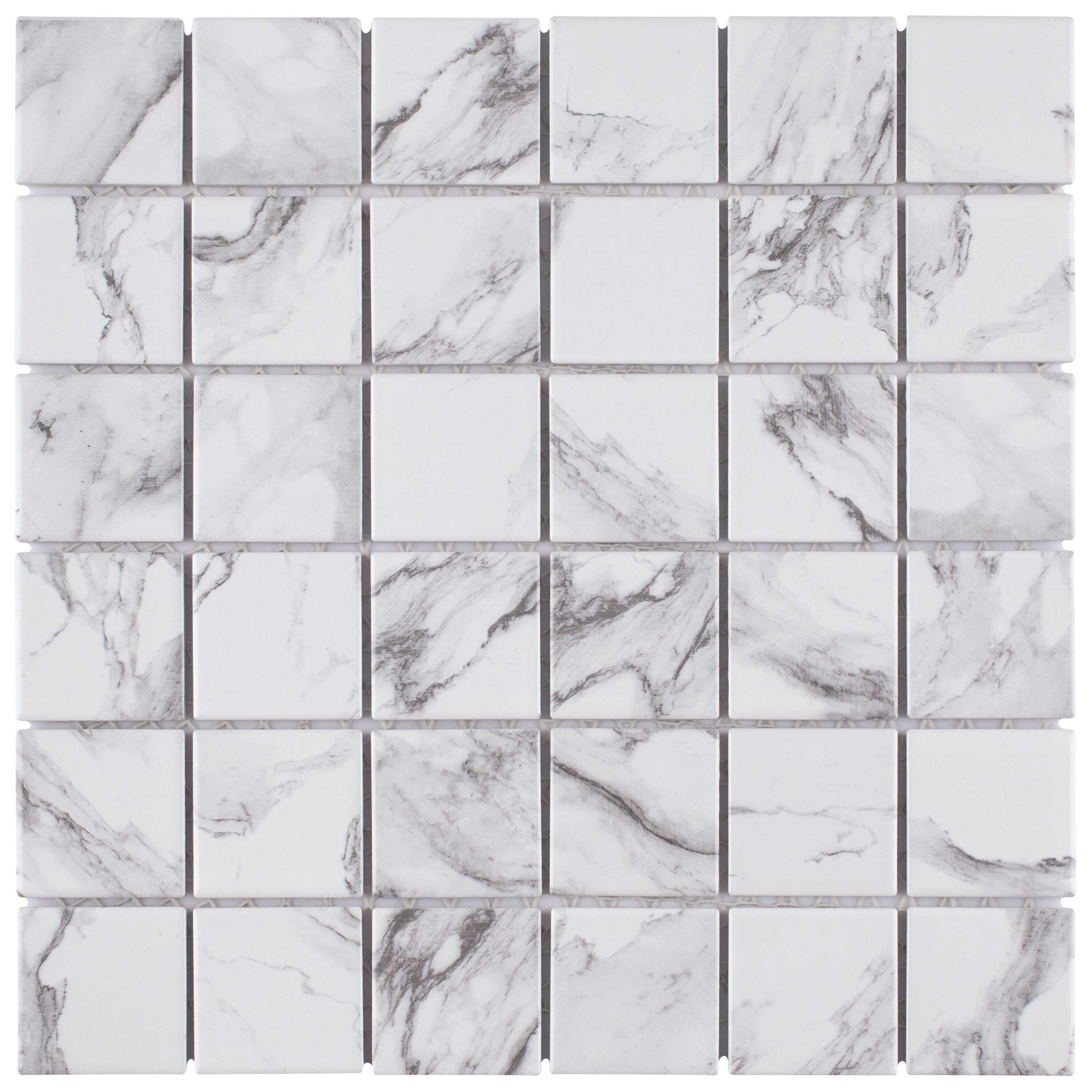 Katina Calacatta 12-in x 12-in Matte Porcelain Uniform Squares Patterned Floor and Wall Tile (9.6-sq. ft/ Carton) | - Affinity Tile FTC2KACALA