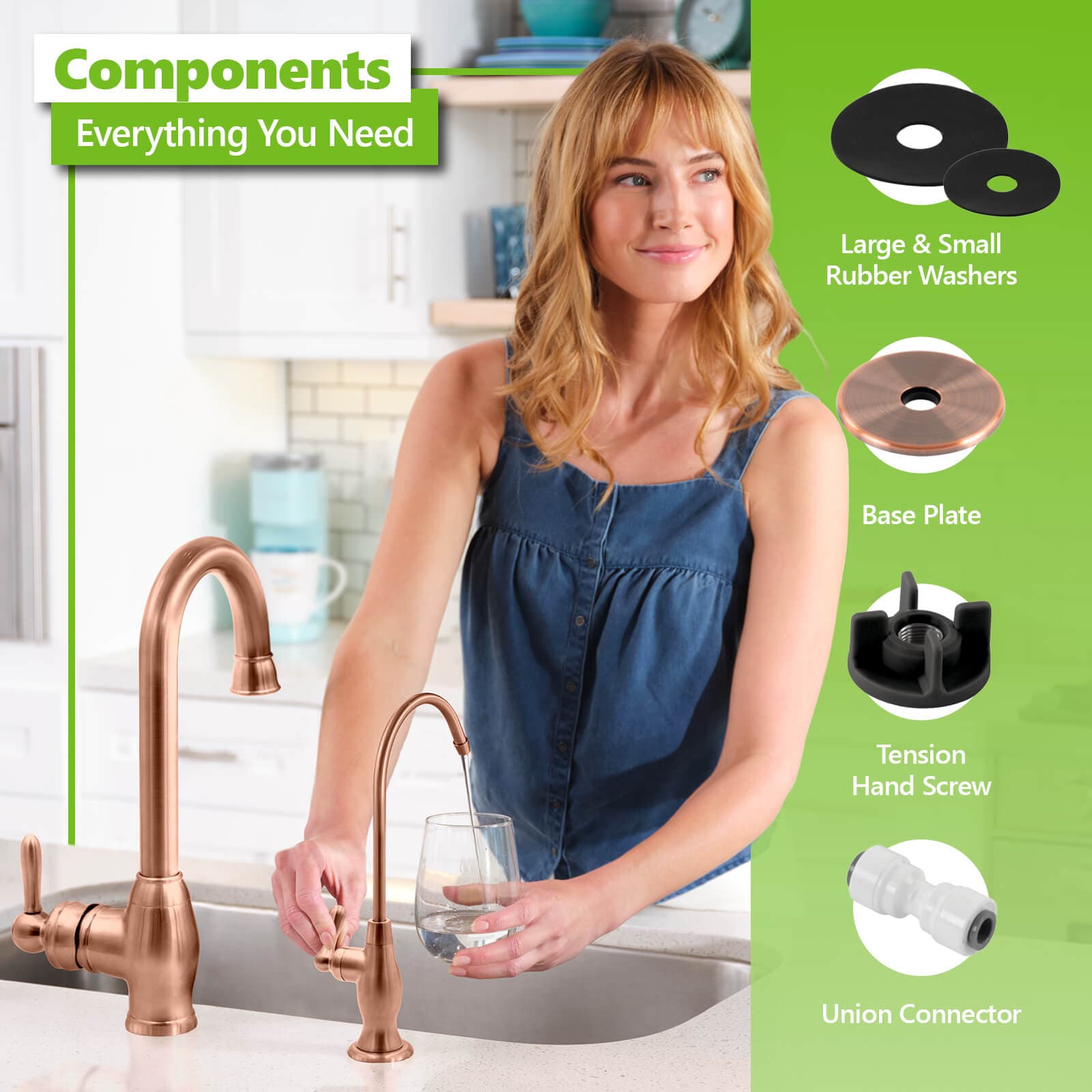 Express Water Deluxe Water Filter Faucet – Brushed Nickel Coke-Shaped