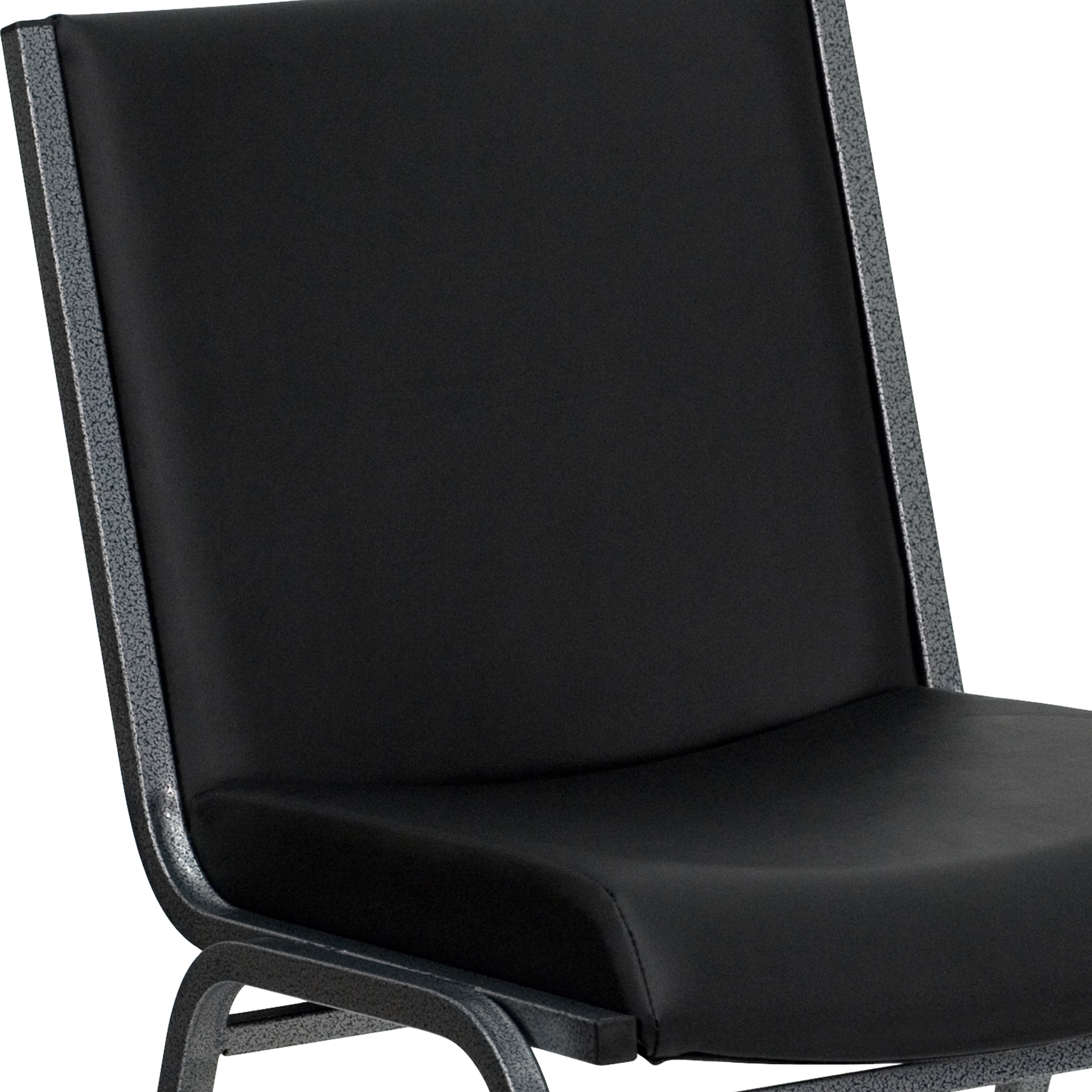 Hercules Series Contemporary Black Vinyl Metal Stack Chair