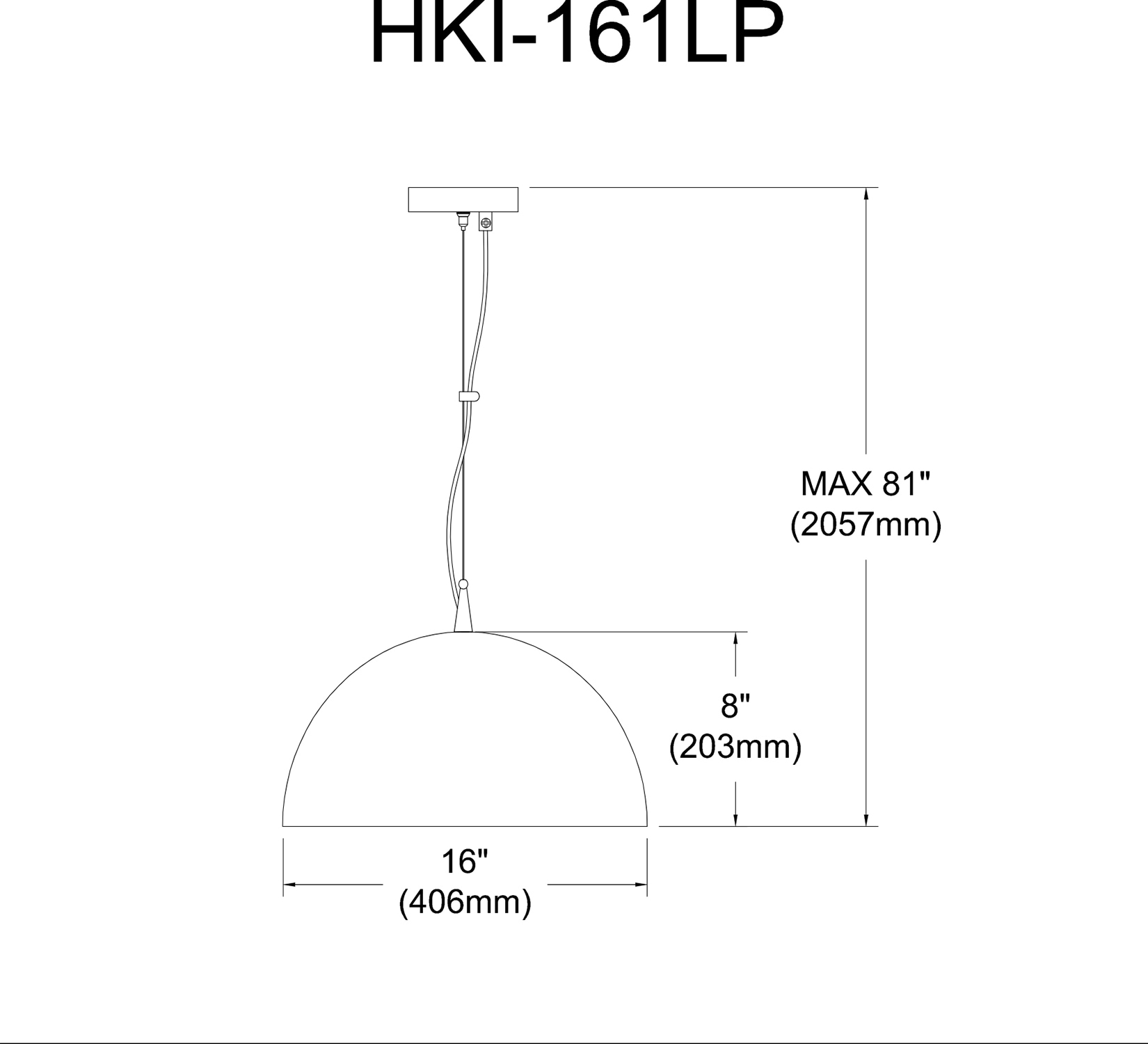 Matte Black Aluminum 16" Bowl Pendant with LED Down Lighting