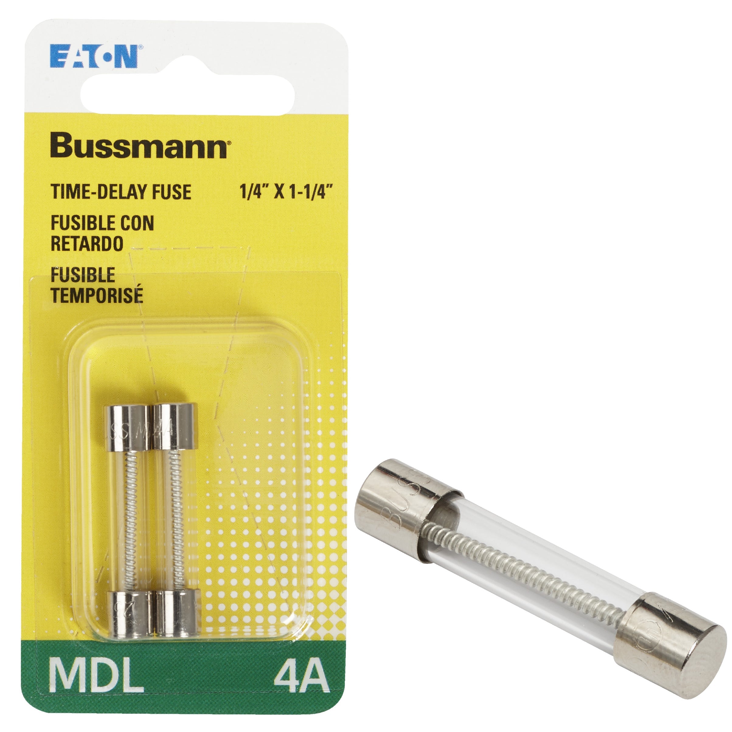 Bussmann  BP/MDL-4 4A Glass Fuse 1/4 in x 1-1/4 in 250VAC