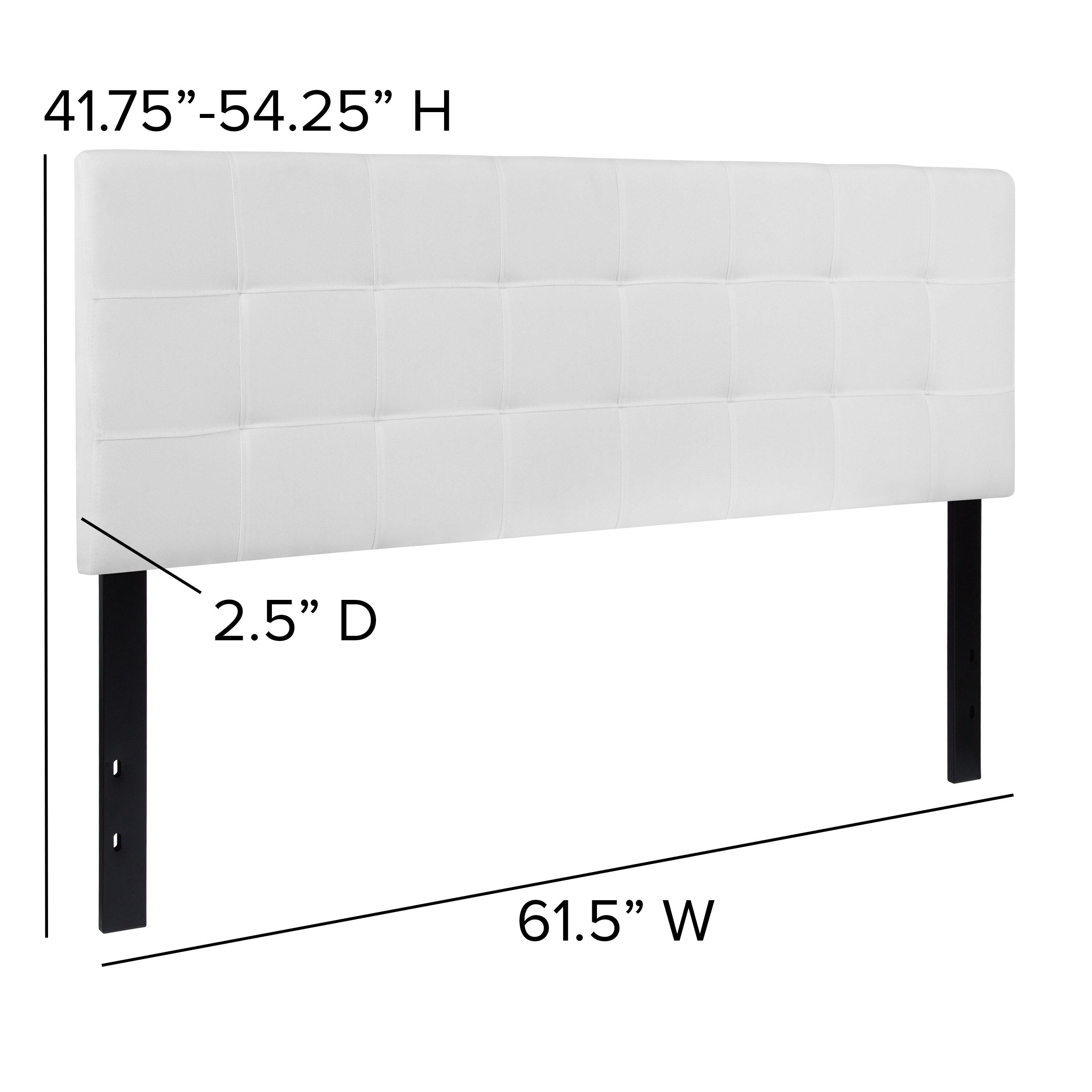 Flash Furniture Bedford White Queen Polyester Upholstered Headboard in ...