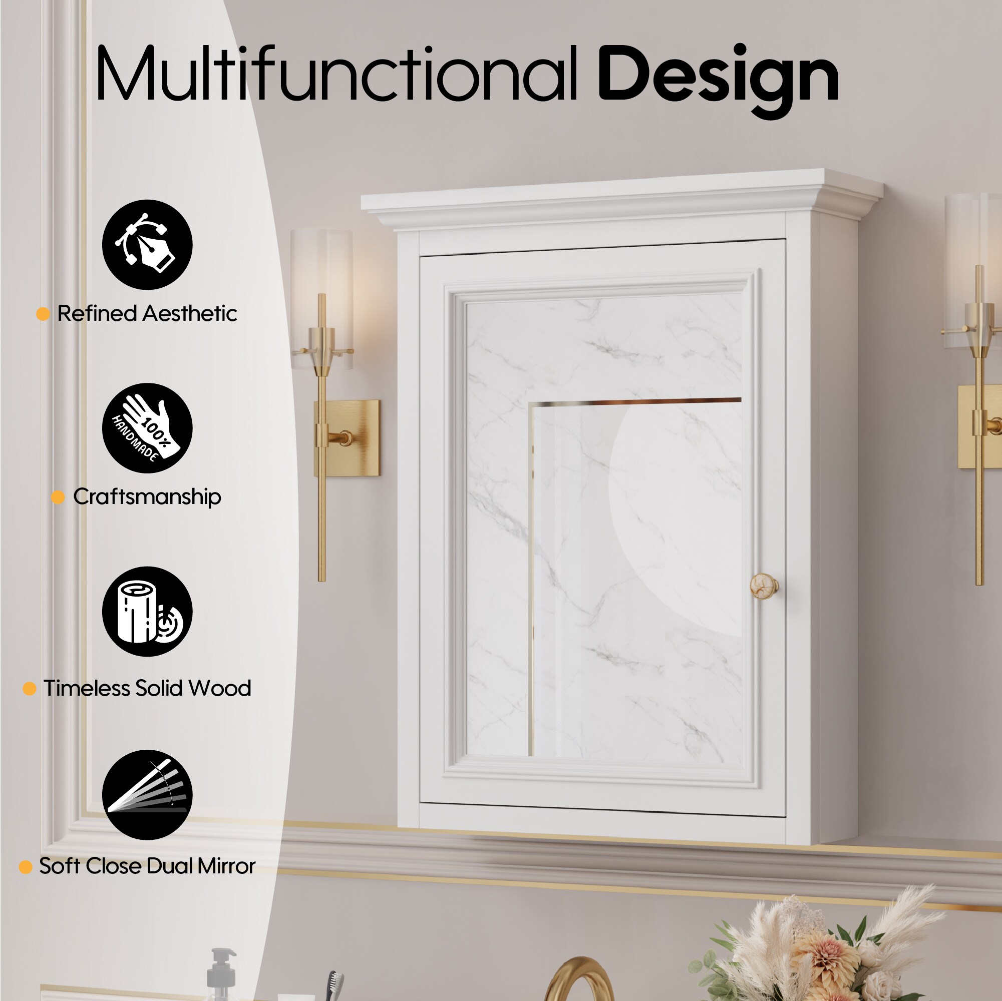 WELLFOR H2430MCL-WT Bathroom-Medicine-Cabinets - View #5