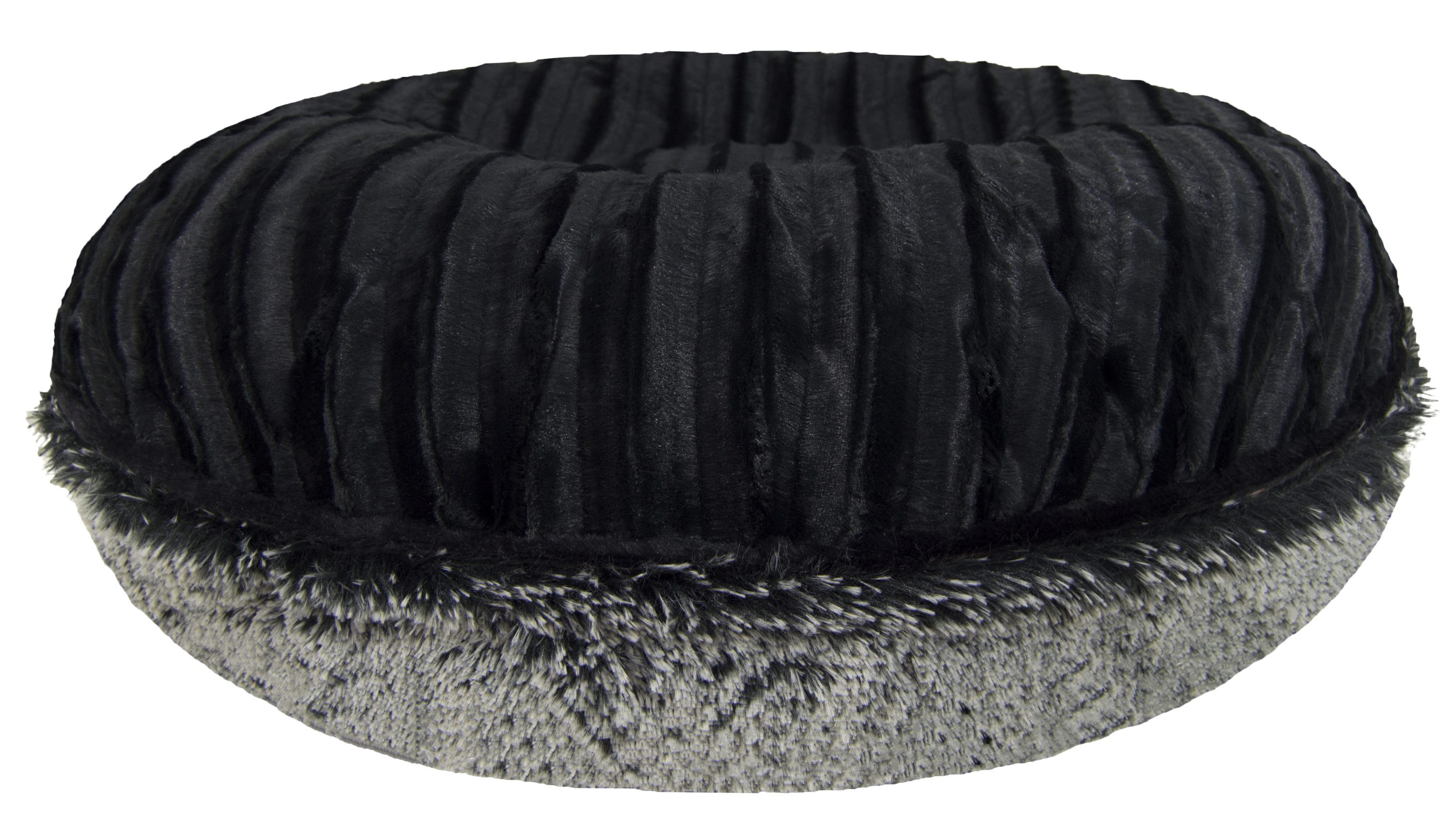 Bessie and Barnie BAGELZ-MFBP-MD Round Black Polyester Pillow ( Medium )