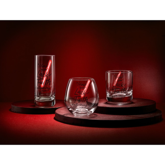 JoyJolt Star Wars 15-fl oz Glass Clear/Red Goblet Set of: 2 in the  Drinkware department at