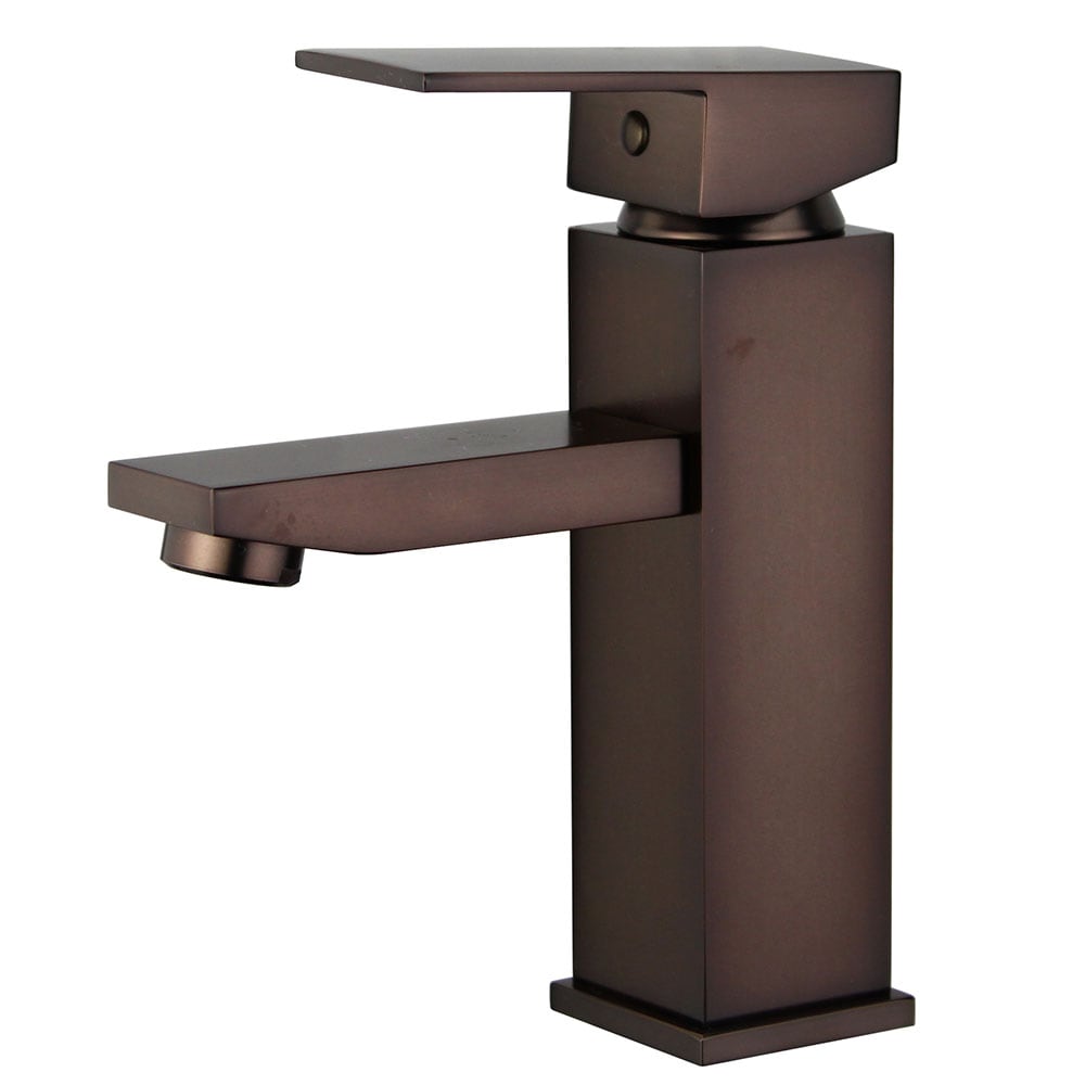 Bellaterra Home LF167-ORB-W Bellaterra Oil rubbed bronze Single hole 1-handle Low-arc Commercial/Residential Handle Bathroom Sink Faucet with Drain
