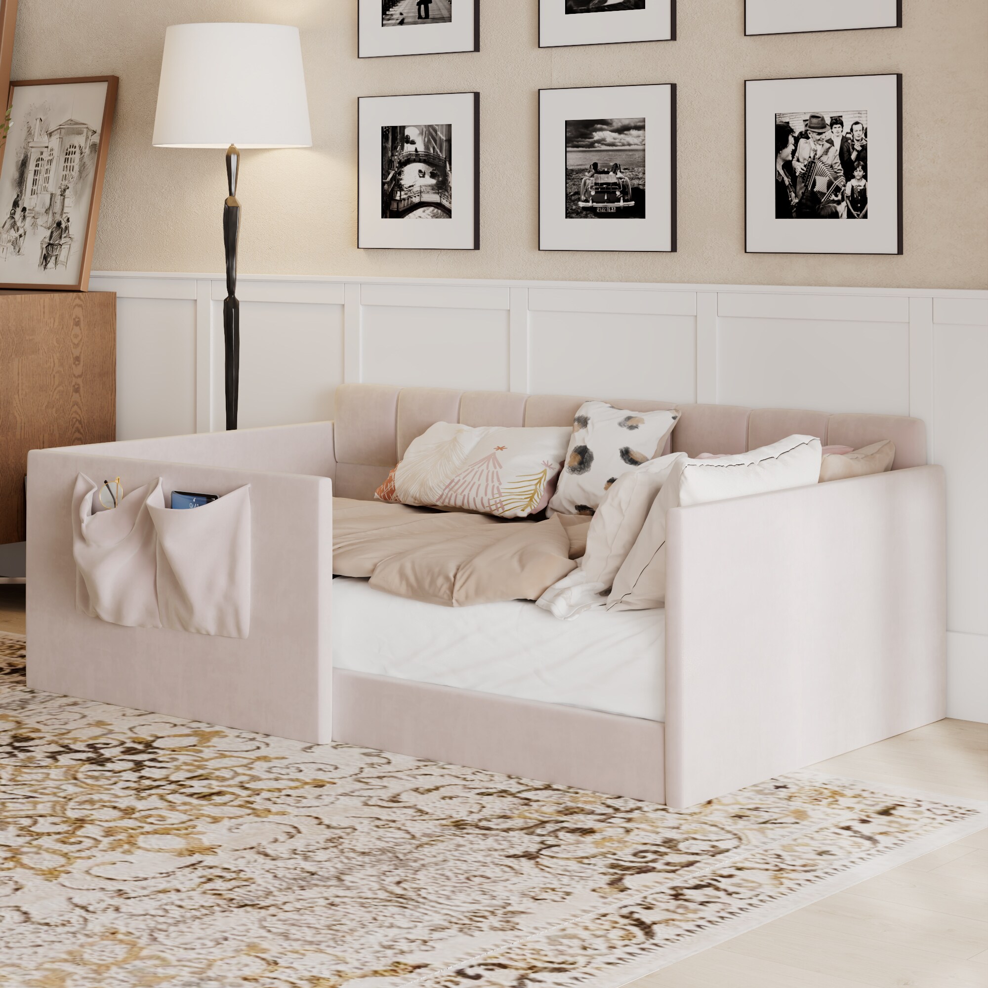 KTMBDW Twin Daybed with High Side Panels and Storage Pockets