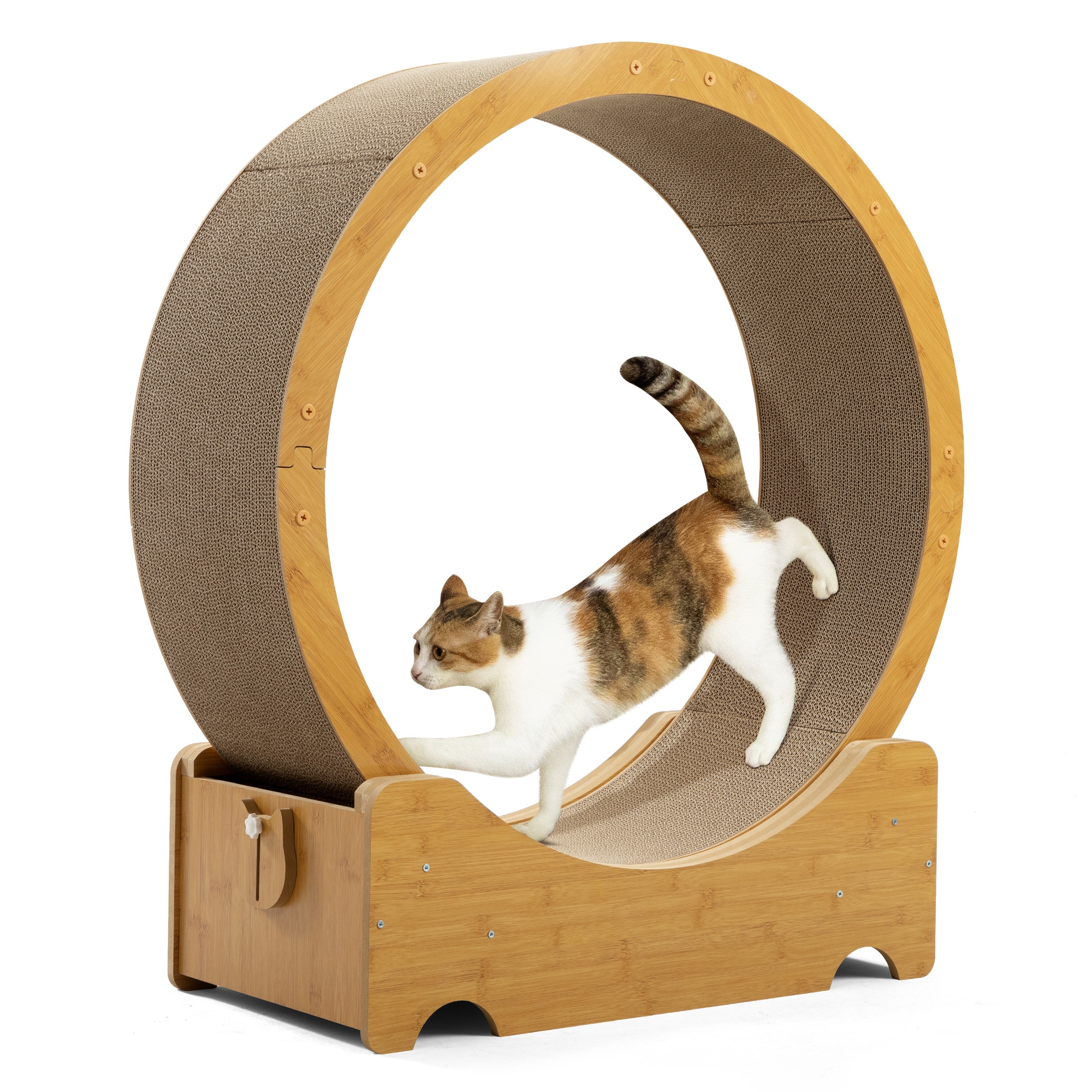 Coziwow CW12R0623-L02 cat wheel Wood Interactive Cat Toy