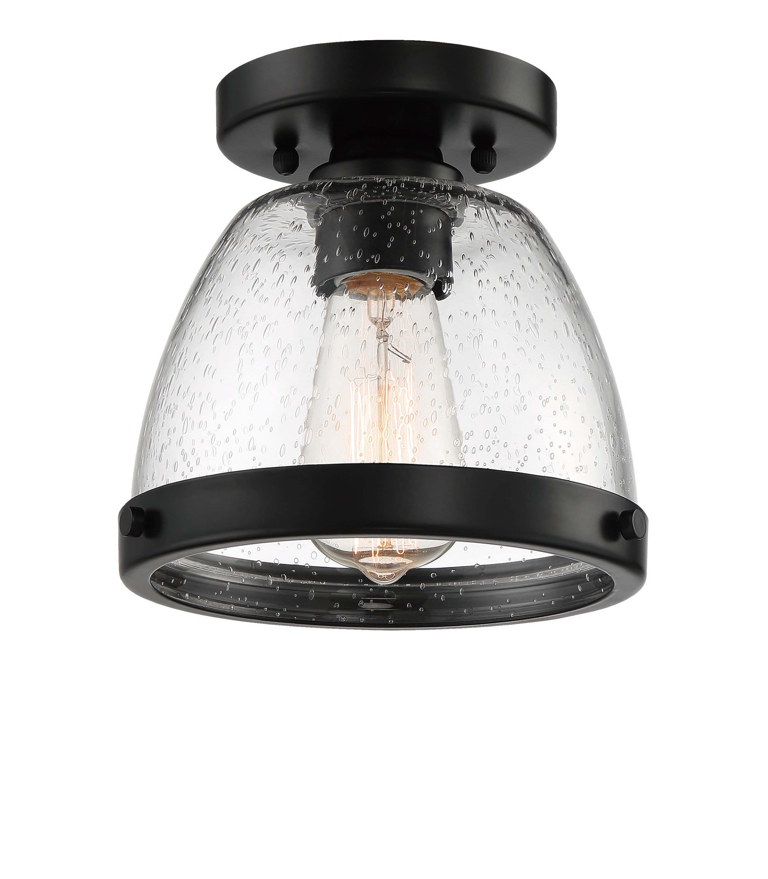 Craftmade Lodie 1-Light 7.5-in Matte Black Flush Mount Light in the ...