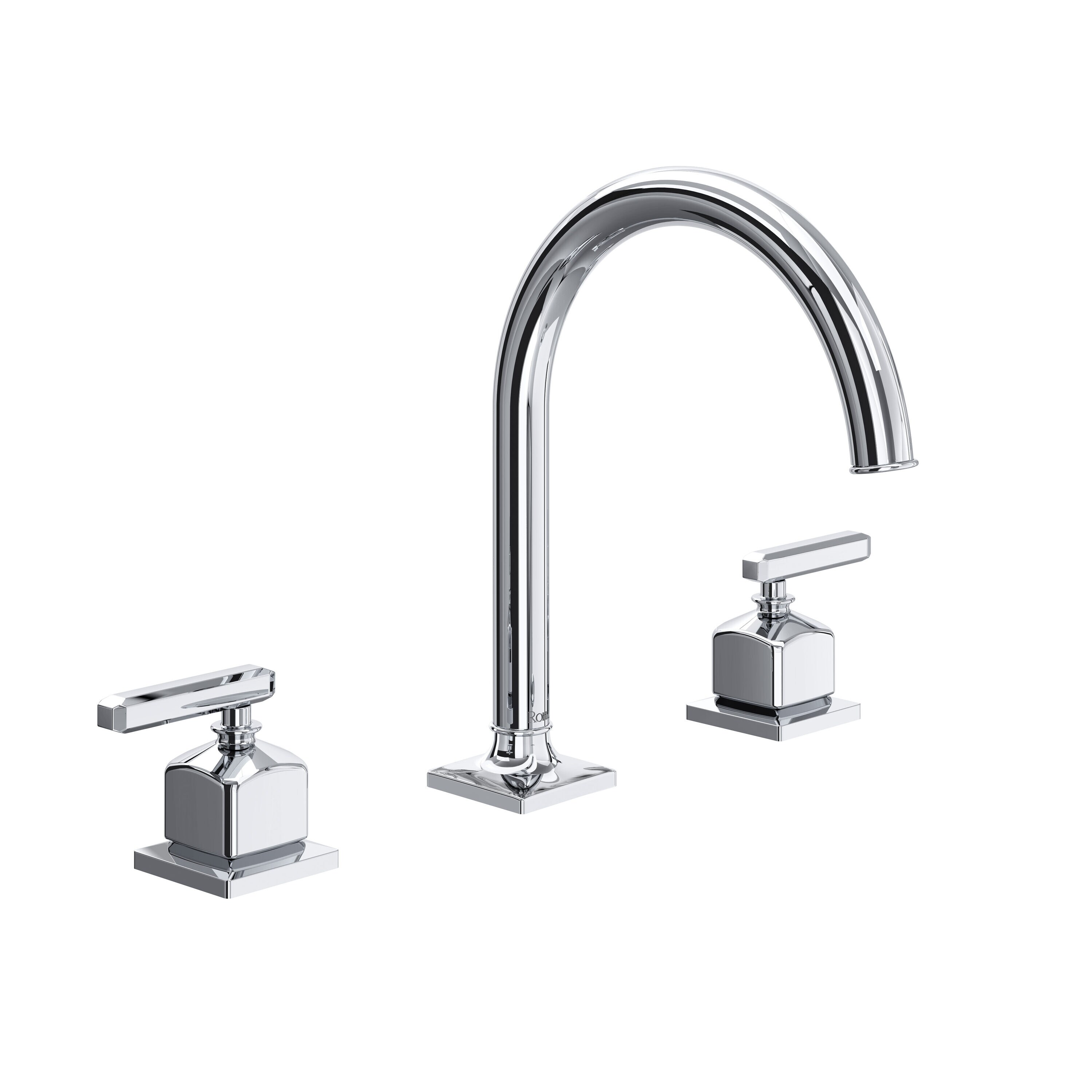 Rohl AP08D3LMAPC Polished Chrome Widespread 2-handle High-arc Residential Handle Bathroom Sink Faucet with Drain
