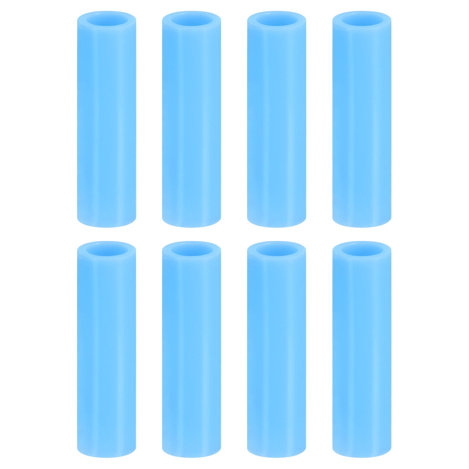 Unique Bargains 8pcs Silicone Straw Tips Metal Straw Covers Soft Reusable Straws Tips Fit for 12mm/0.47inch OD Stainless Steel Straws Sky Blue #S25120404UX5419