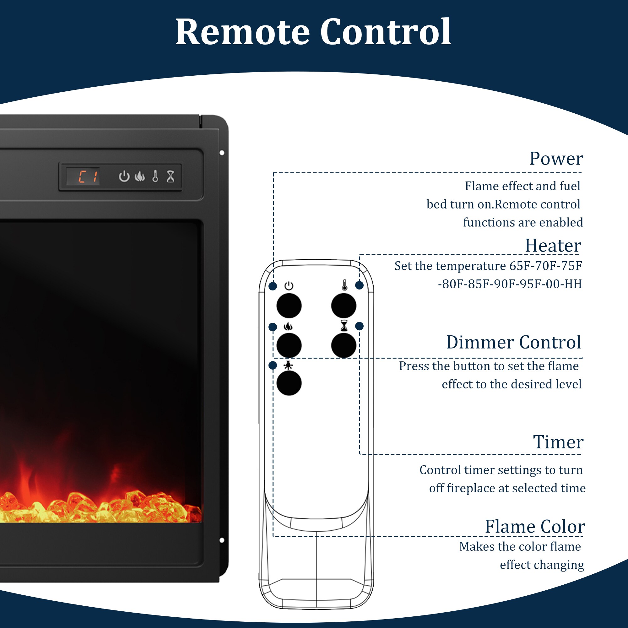 Clihome CL-JH0523-WH Electric-Fireplaces - View #13