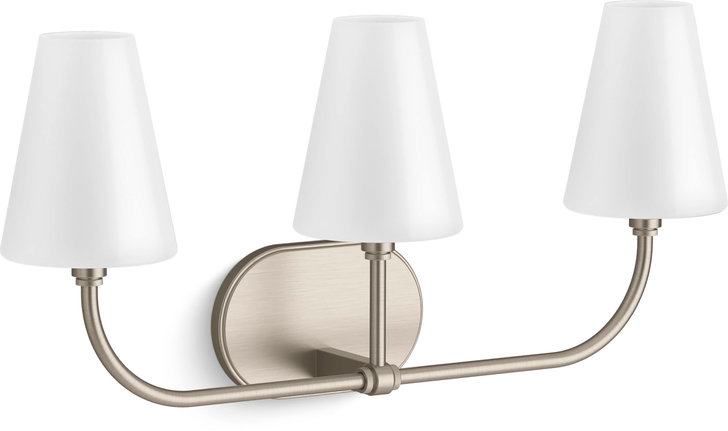 KOHLER 32257-SC03-BNL Kernen by Studio McGee 24.88-in W 3 -Light Brushed Nickel Transitional Wall Sconce