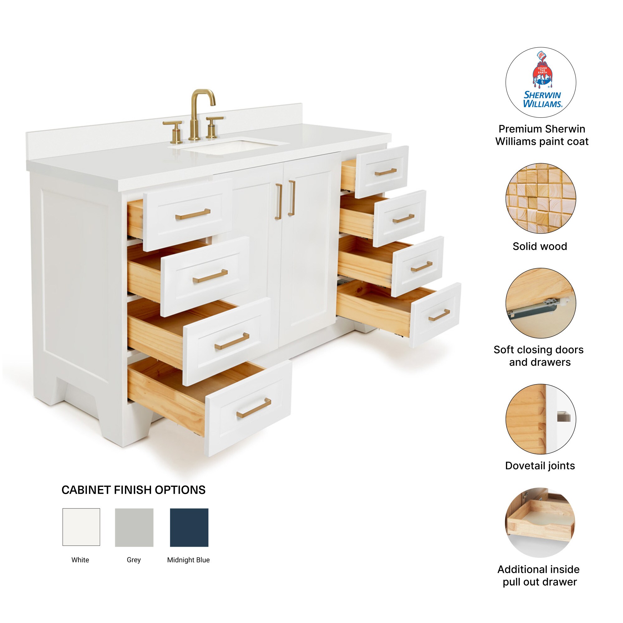 ARIEL Q061SWQRVOWHT Bath-Vanity-Combo - View #4