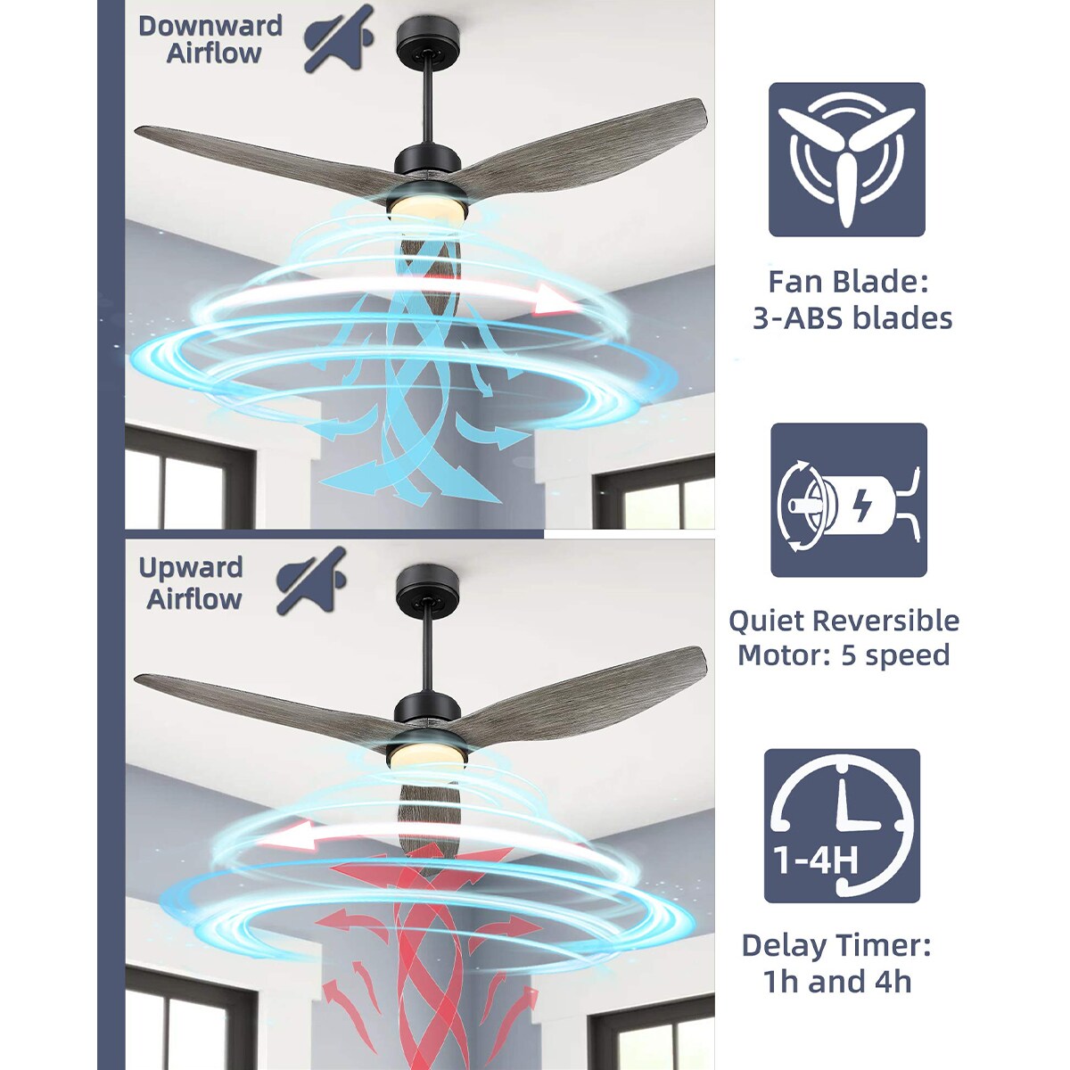 WELLFOR WBYJ359GR Ceiling-Fans - View #6