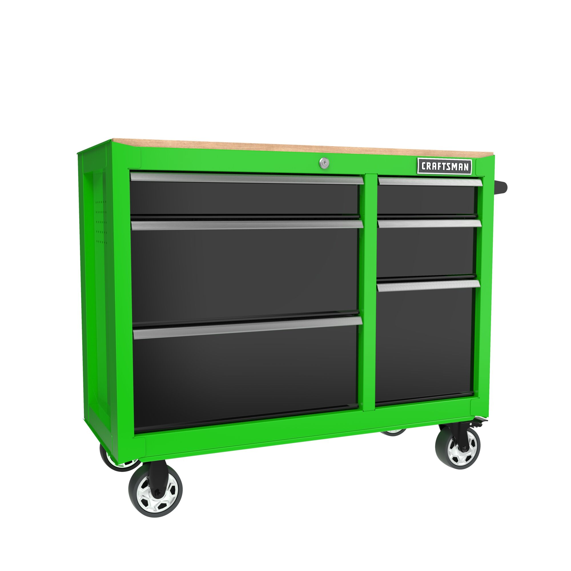 CRAFTSMAN 2000 Series 41-in W x 34-in H 6-Drawer Metal Rolling Tool Cabinet  (Green) in the Bottom Tool Cabinets department at