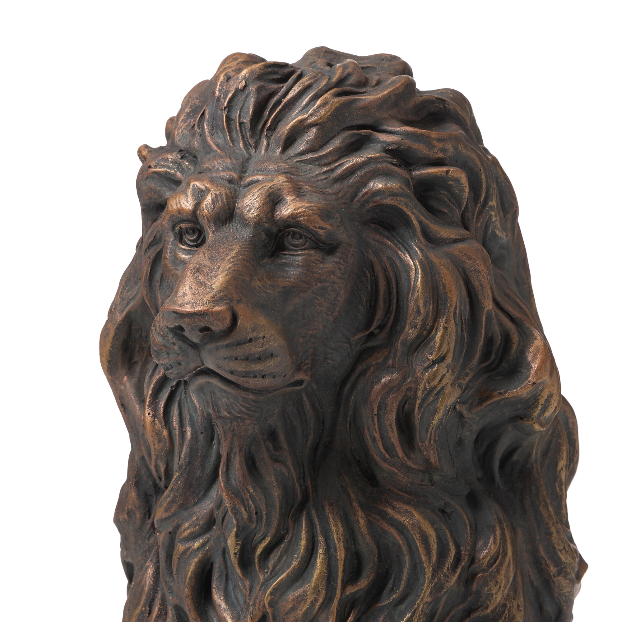 Glitzhome 20.75-in H X 9.75-in W Brown Lion Garden Statue At Lowes.com