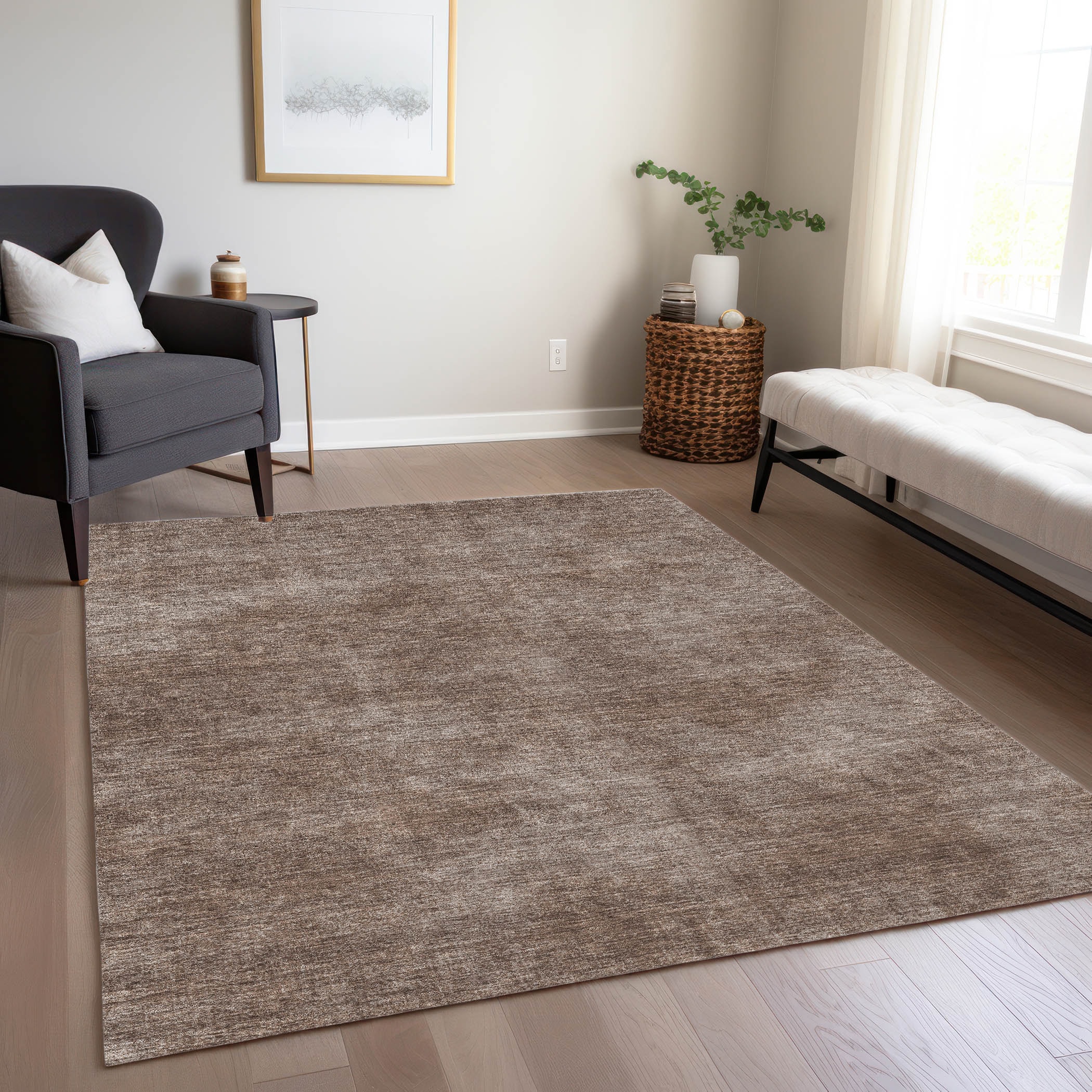 Addison Rugs ACN1018BR30X46 Chantille ACN1018BR 2 x 3 (ft) Polyester Brown Rectangular Indoor/Outdoor Geometric Machine washable Area rug