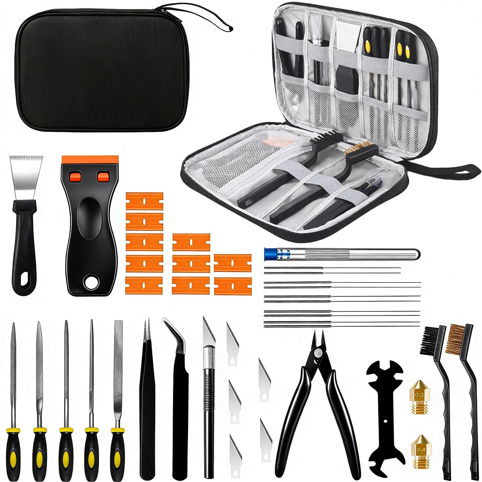Etokfoks 43pcs Stainless Steel Plastic 3D Printer Tools Kit with Nozzle ...