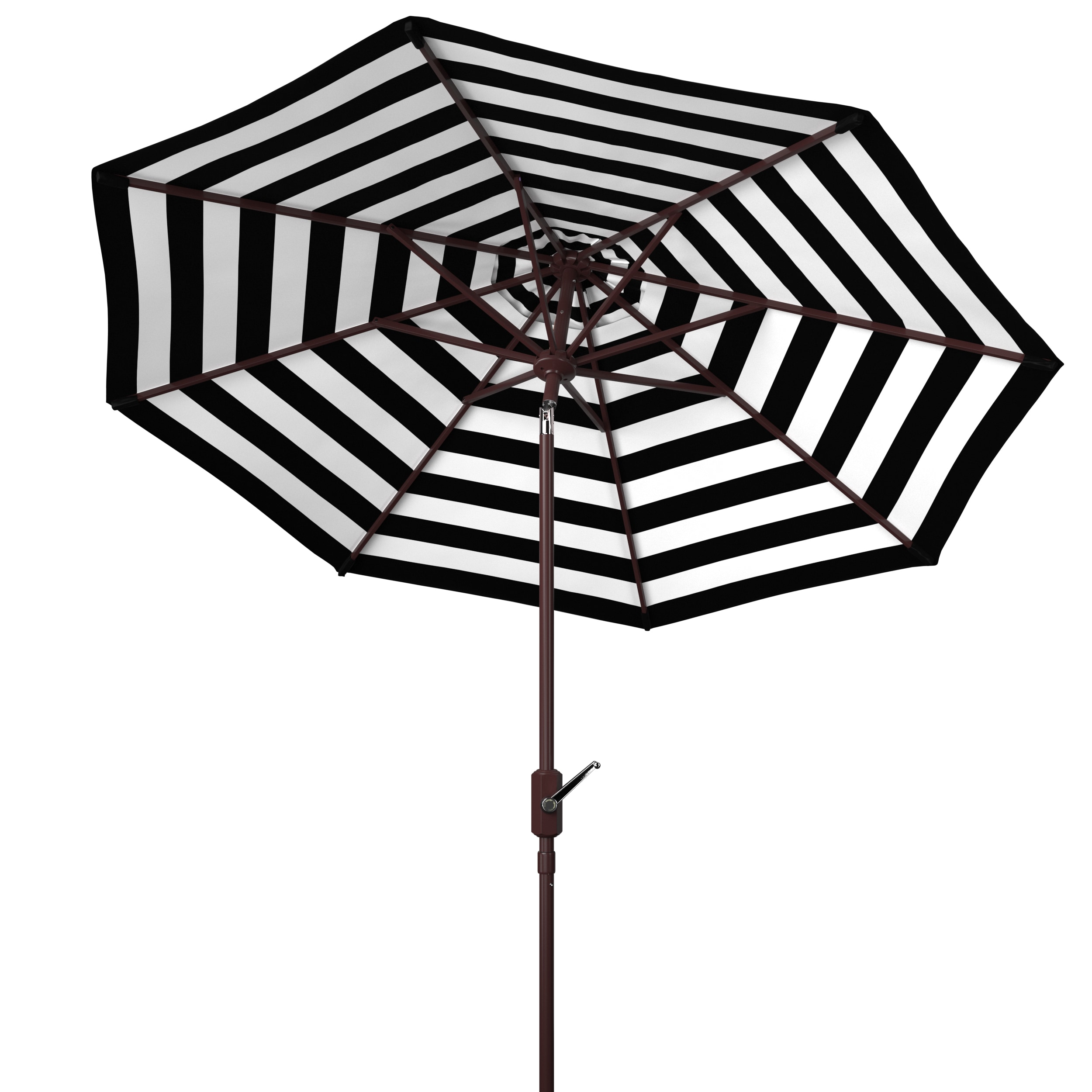 Athens 9ft Black and White Striped Aluminum Patio Umbrella