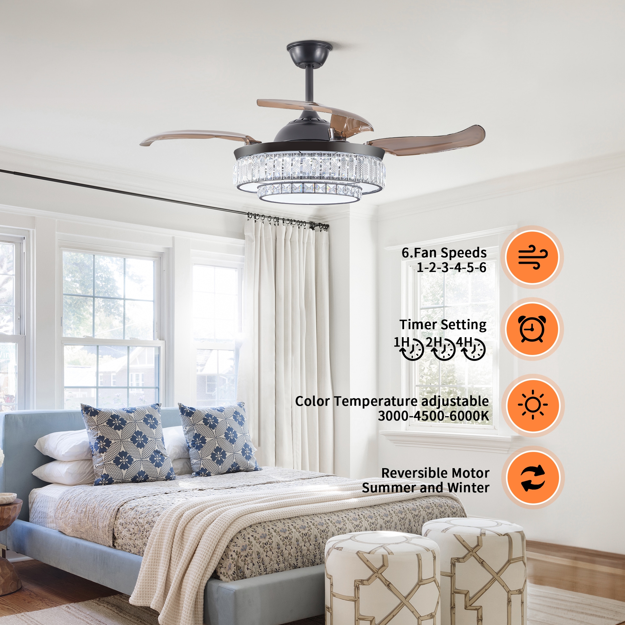 WELLFOR AMYU-30BK Ceiling-Fans - View #5
