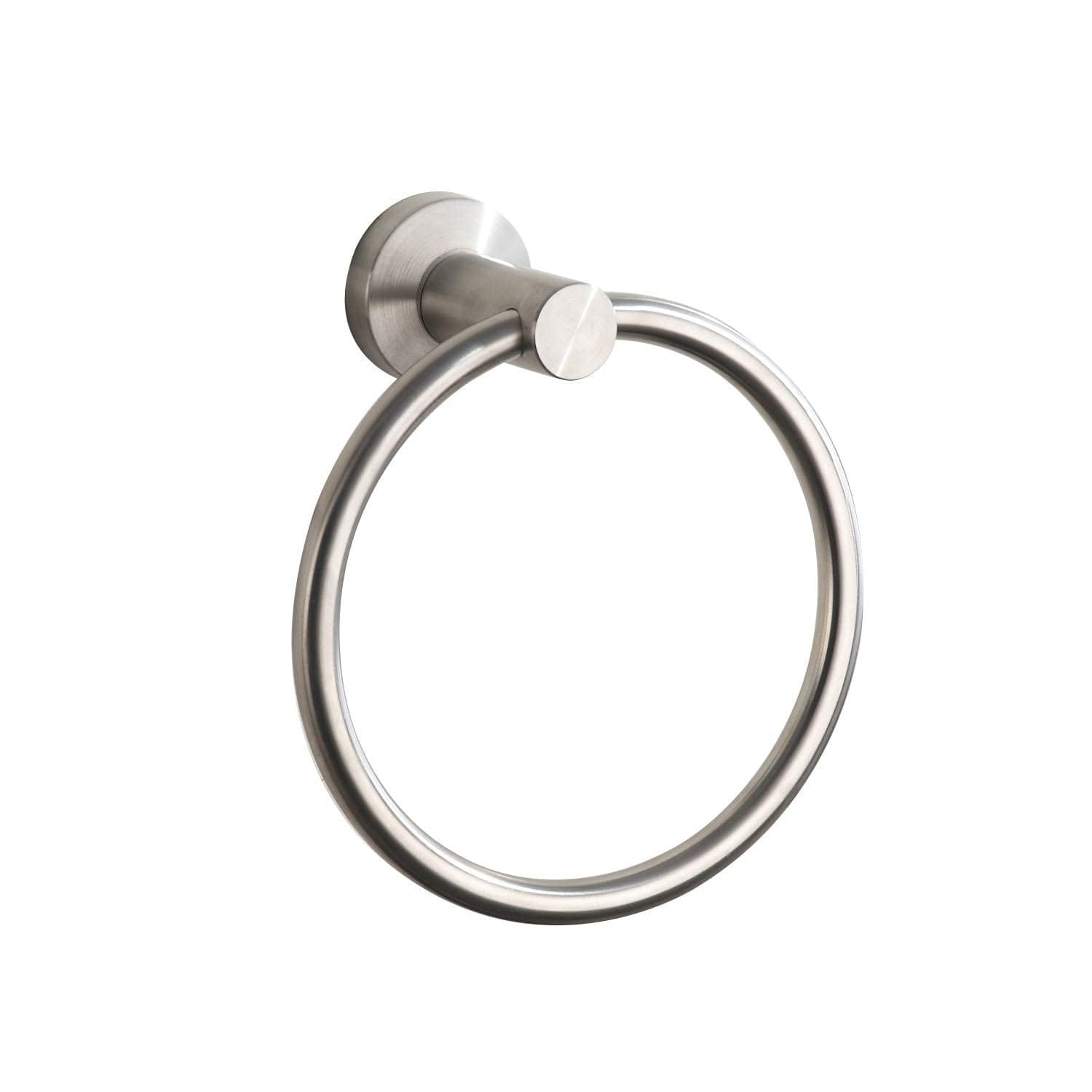 Aoibox  Brushed Nickel 304 Stainless Steel Wall Mounted Round Bathroom Hand Towel Ring Holder Rustproof Durable for Bathroom Use