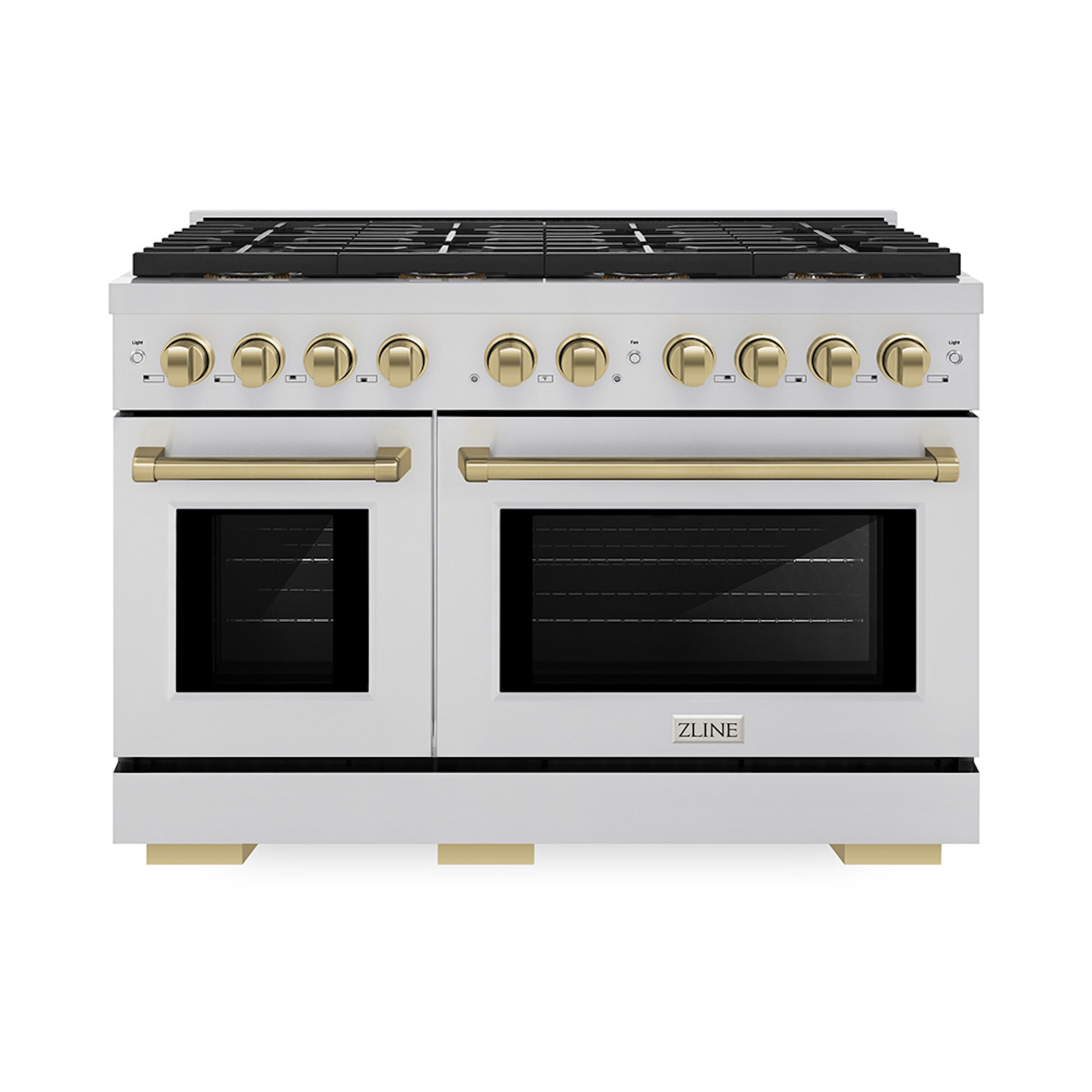 ZLINE KITCHEN & BATH PSDRZ-48-CB Paramount 48-in 4.2-cu ft / 2.5-cu ft Convection Oven Freestanding Double Oven Dual Fuel Range ( Stainless Steel, Champagne Bronze Accents )