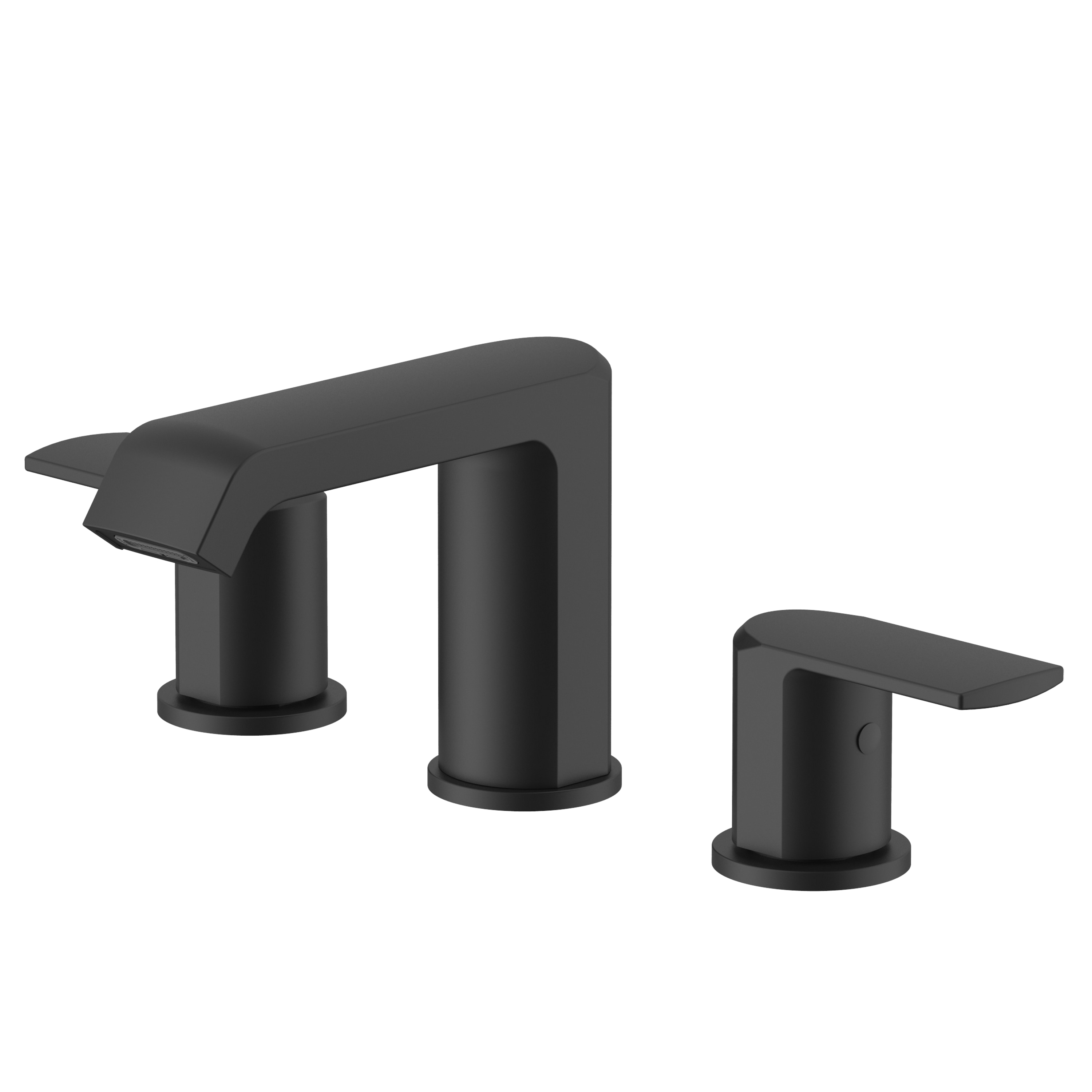 Project Source FW6AC064BL Grayford Matte Black Widespread 2-handle WaterSense Mid-arc Residential Handle Bathroom Sink Faucet with Drain