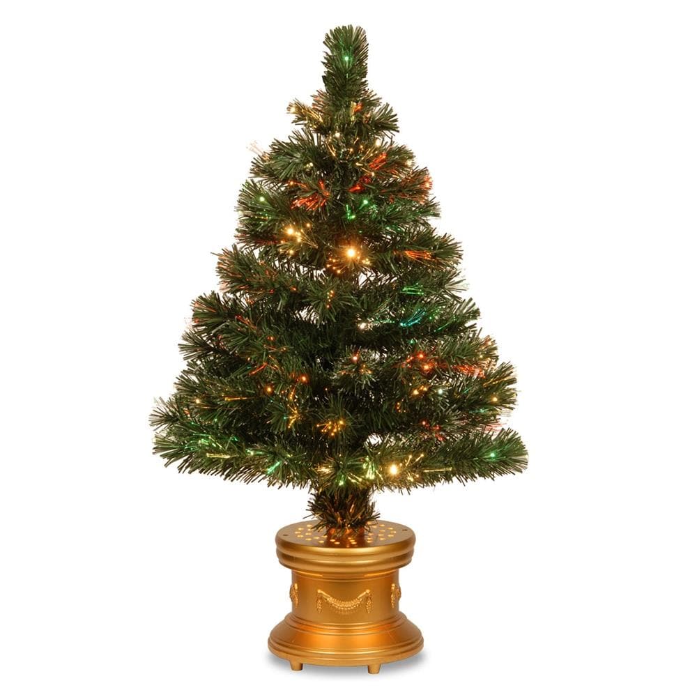 National Tree Company SZRX7-100L-32-1 2.5-Feet Pre-lit Artificial Christmas Tree with White LED Lights