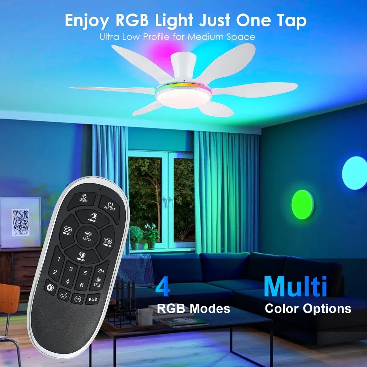 Kviflon LS8912-51WHRGB Ceiling-Fans - View #3