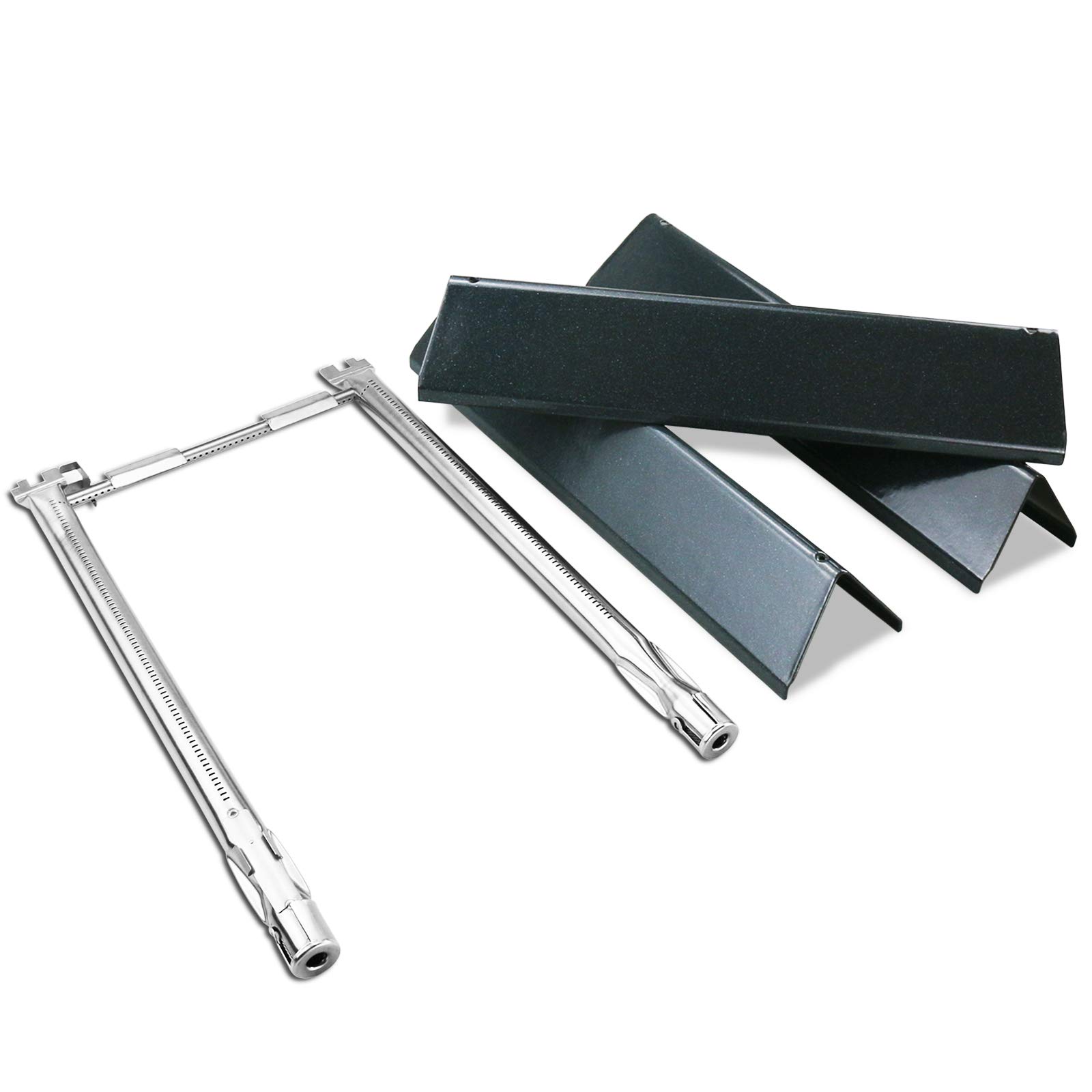 JVFCXXV  7635 Flavorizer Bars and 69785 Grill Burner Tubes Kit for Spirit 200 Series Front Control Gas Grills 3pcs Bars 2pcs Burners