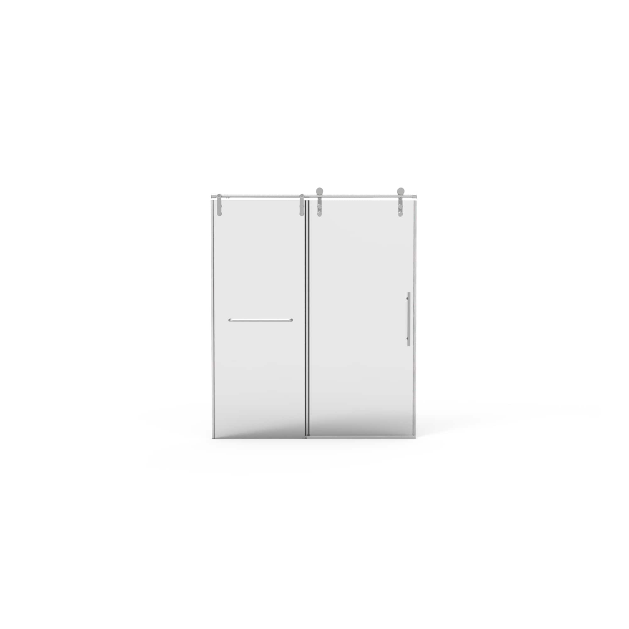 CASAINC CA-BF00006 Brushed Nickel 56-in to 60-in W x 76-in H Frameless Clear Glass Sliding Soft Close Shower door